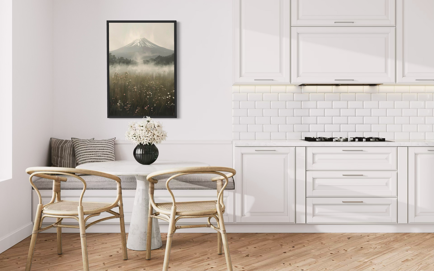 Mt. Fuji Framed Fine Art Print – Museum-Quality Oak/Ash Wood Frame, Ready-to-Hang