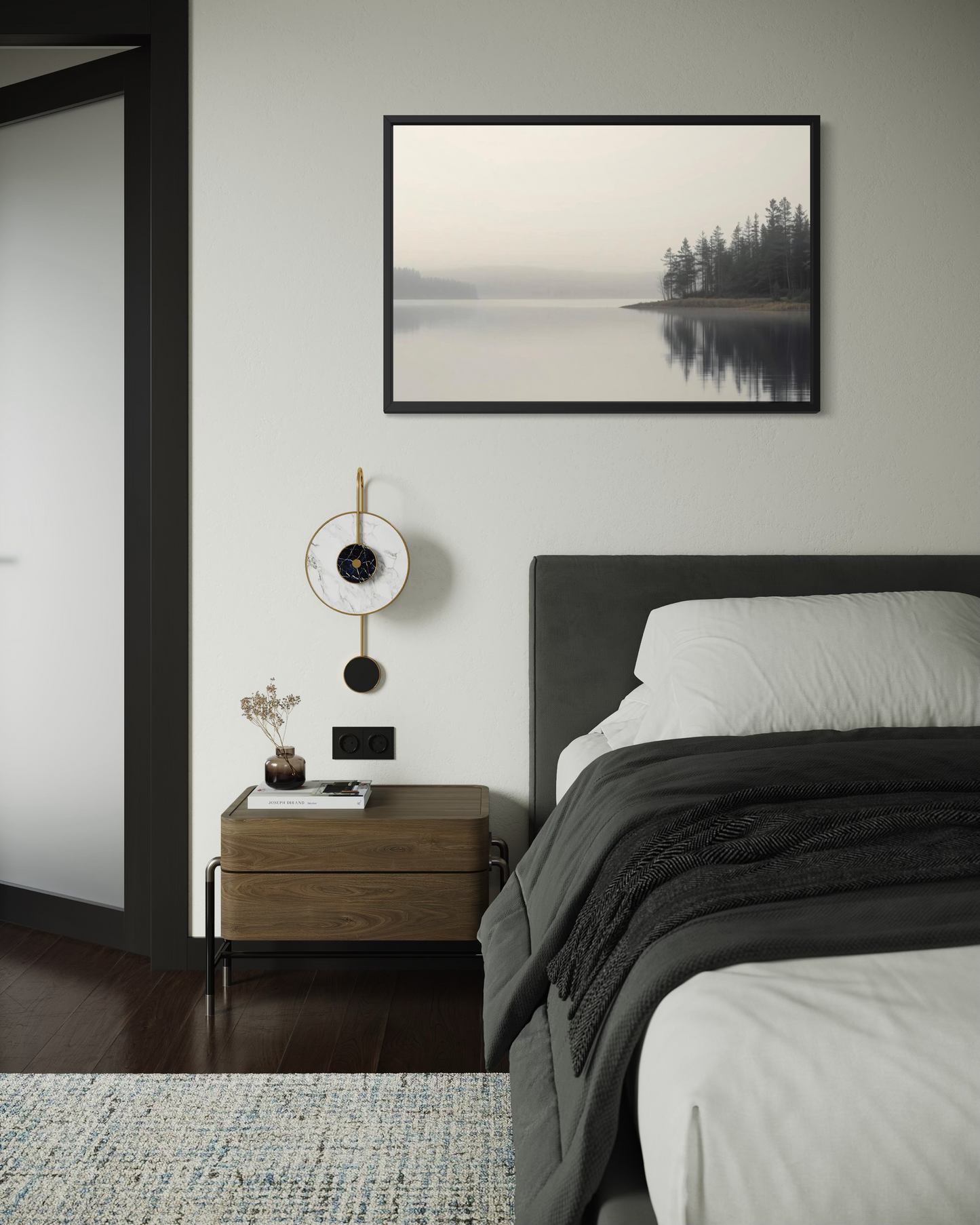 Whispering Lake Tranquility Framed Fine Art Print | Premium Oak/Ash Wood Frame