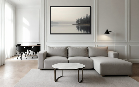 Whispering Lake Tranquility Framed Fine Art Print | Premium Oak/Ash Wood Frame