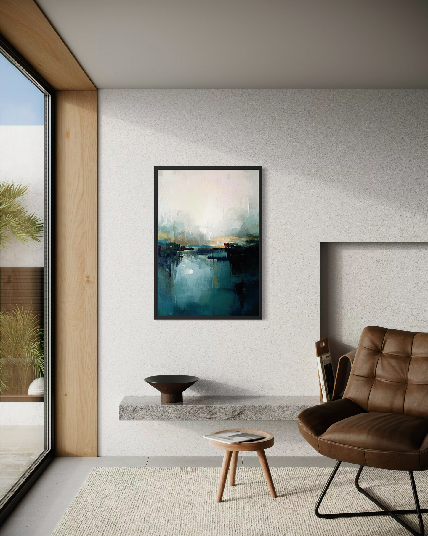 Northern Tide - Scandinavian Minimalist Abstract Framed Wall Art