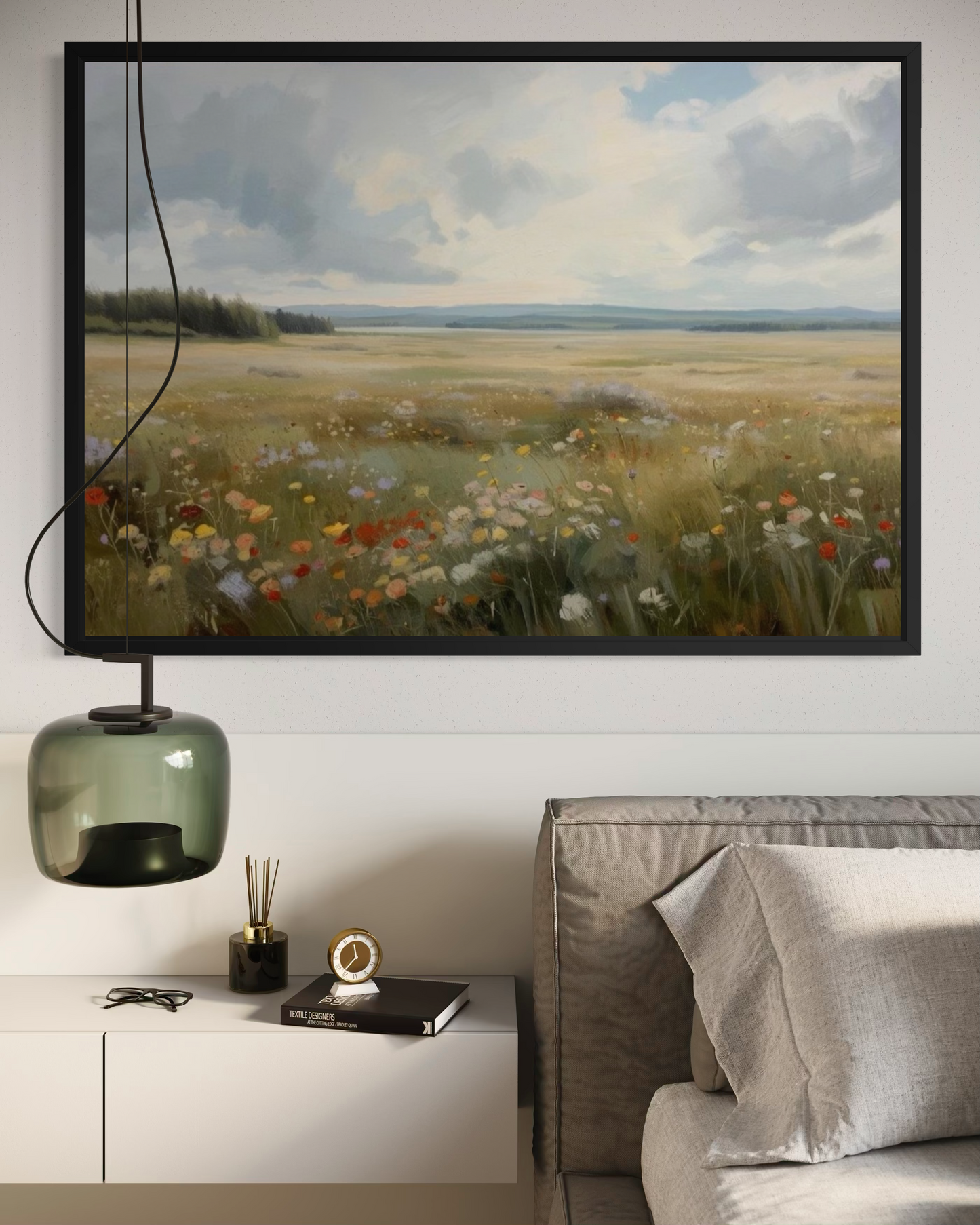 Meadow in Bloom - Wildflower Landscape Framed Fine Art Print