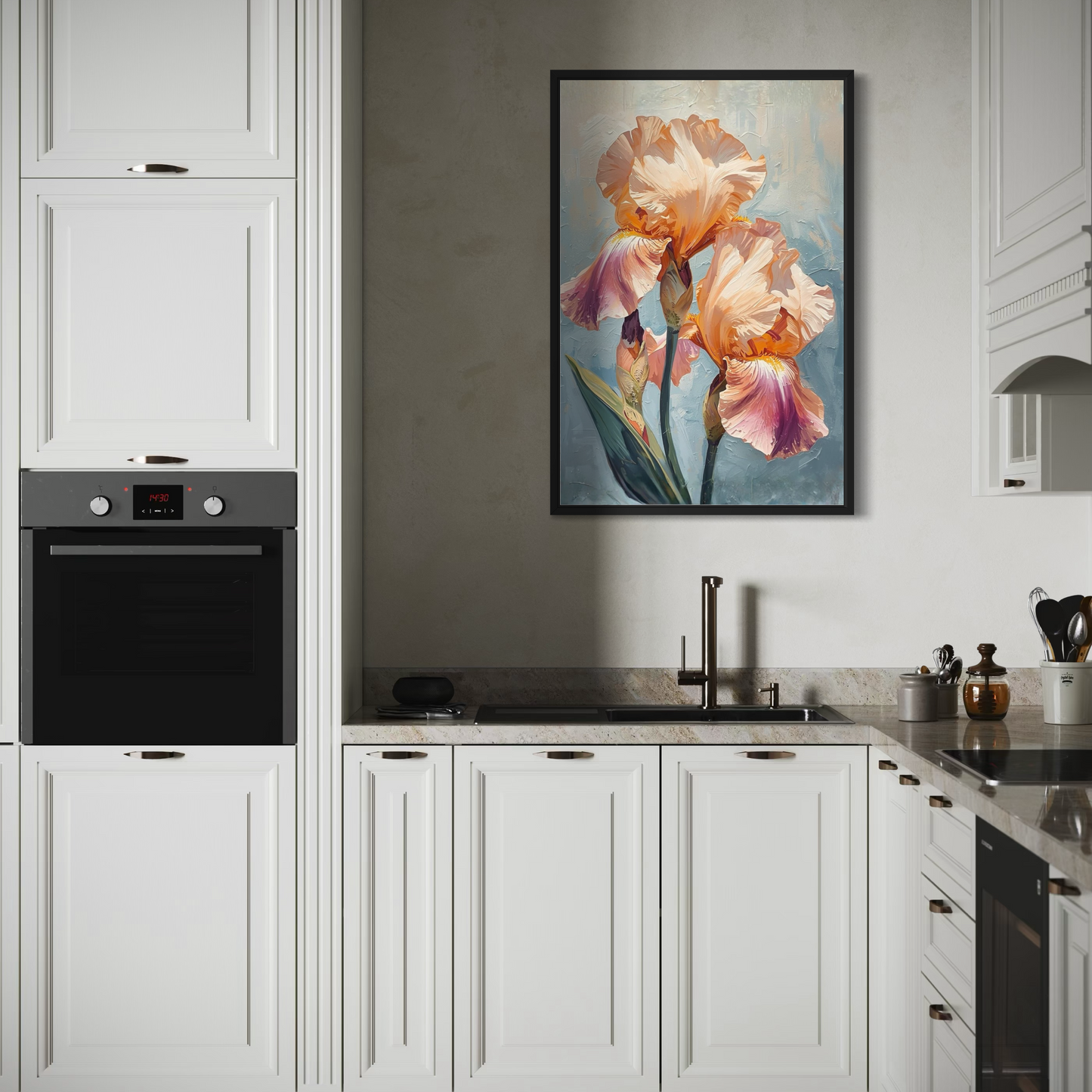 Blush Iris Bloom - Framed Fine Art Print