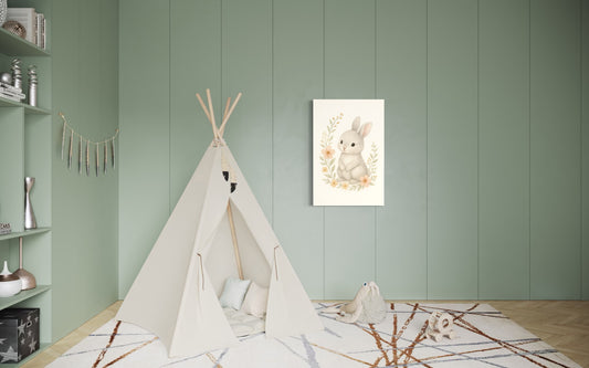 Baby Bunny Soft Watercolor Print - Framed Print