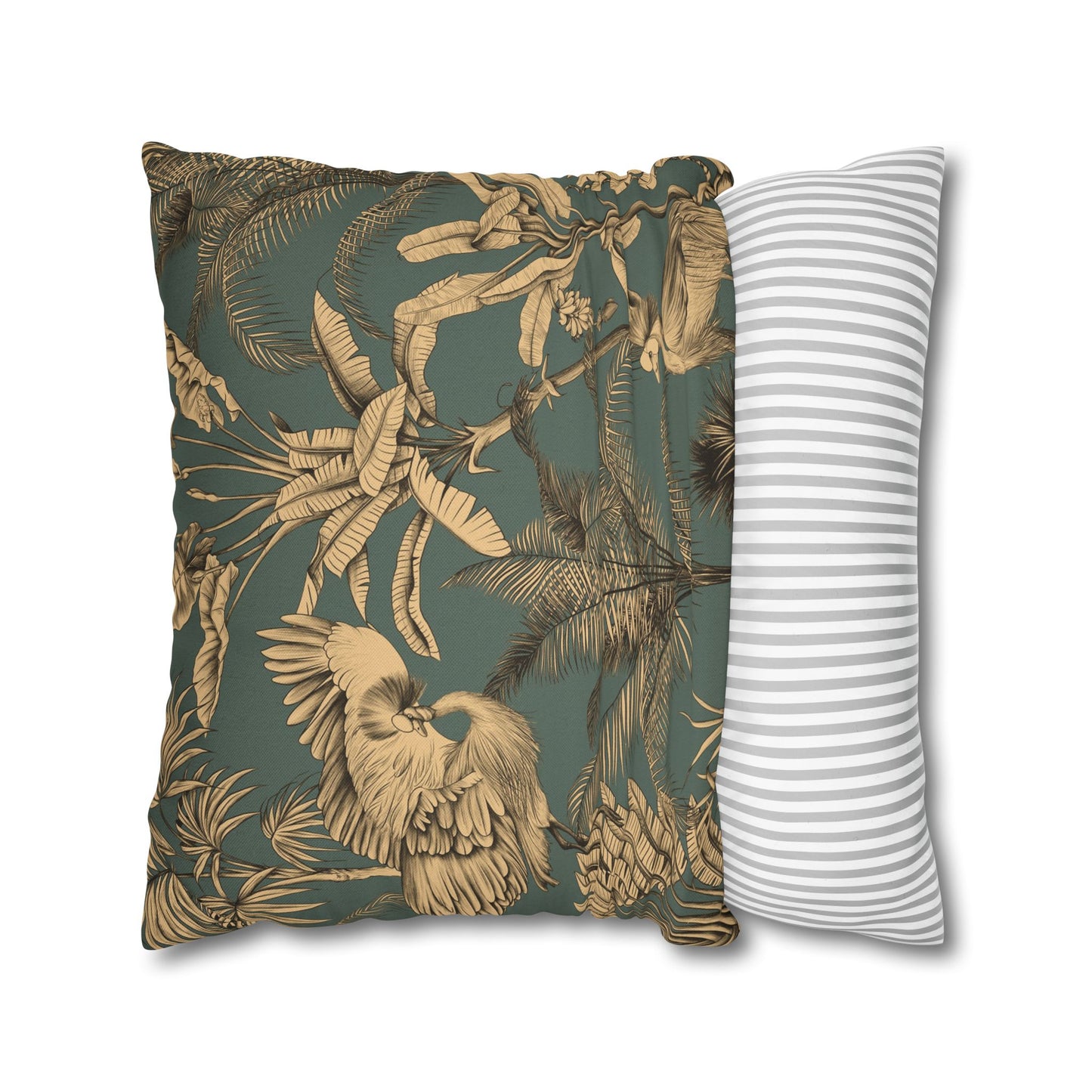 Orange Floral Decorative Pillowcase - Tropical Lily Print Square Cushion Cover