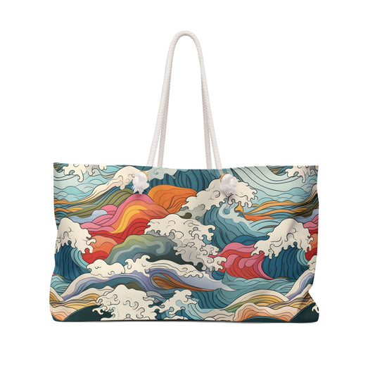 Colorwave Ocean Weekender Bag — Vibrant Surf & Sea Travel Tote