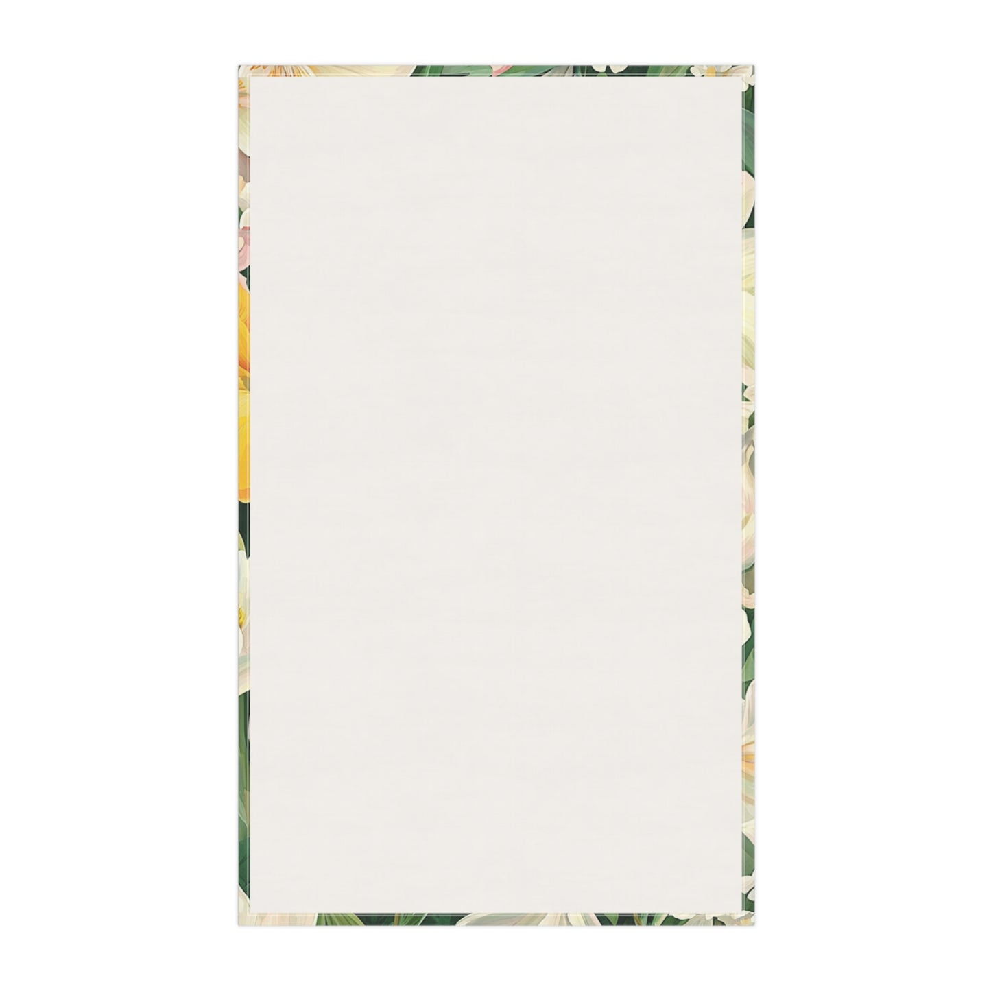 Spring Tulip Floral Tea Towel | Pink Yellow Daffodil Pattern