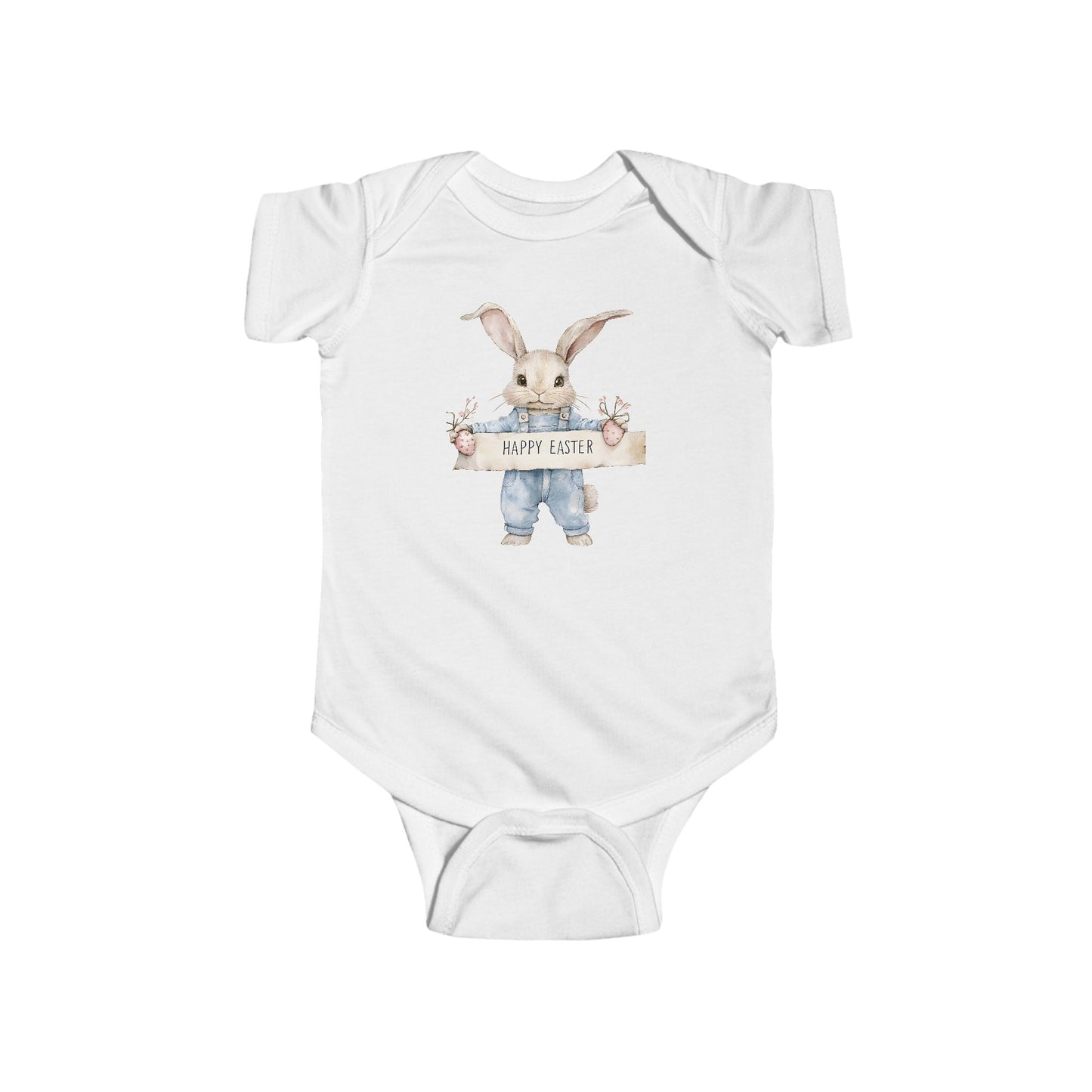 Baby Bodysuit - Watercolor Bunny "New Little One" Infant Onesie