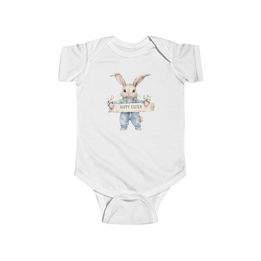 Baby Bodysuit - Watercolor Bunny "New Little One" Infant Onesie