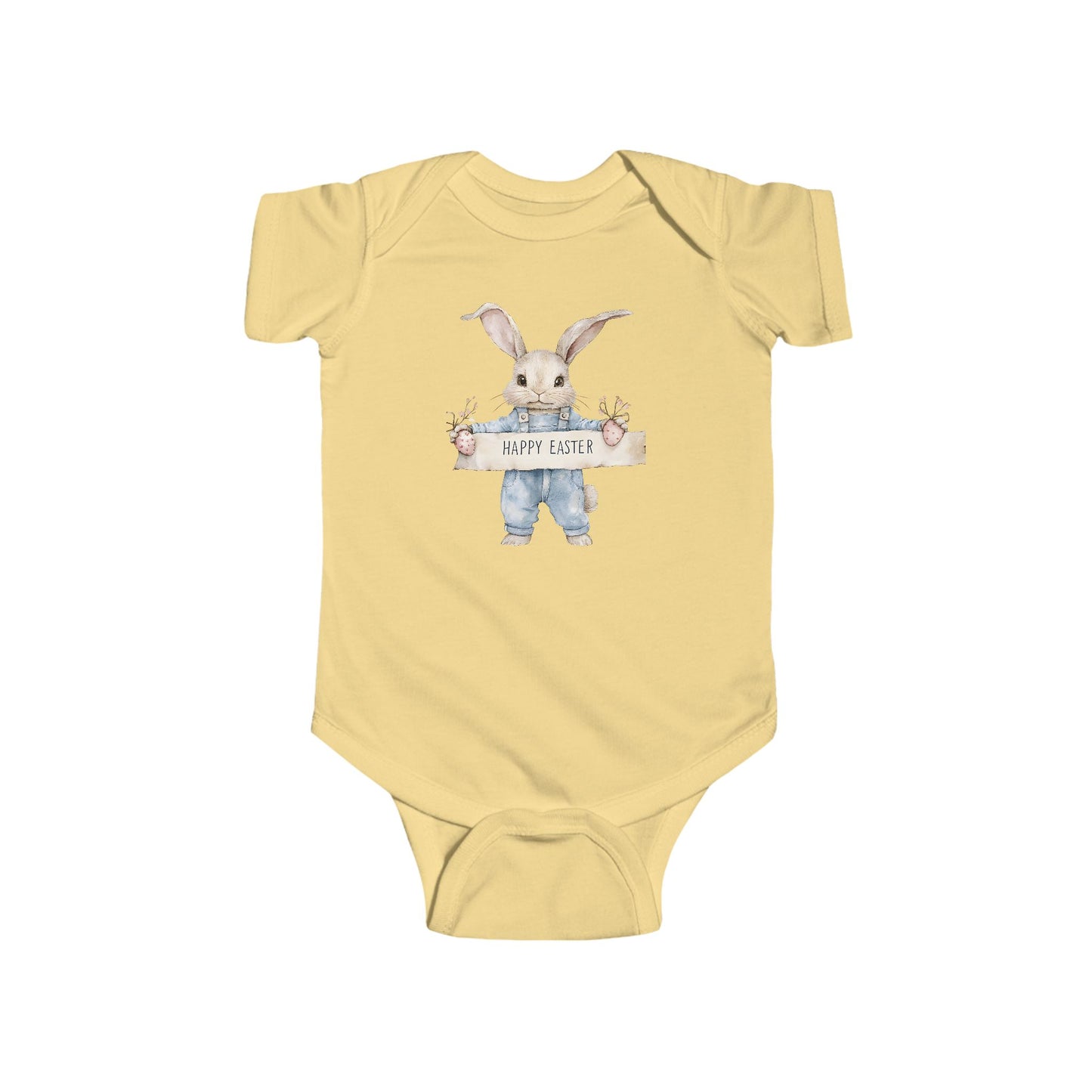Baby Bodysuit - Watercolor Bunny "New Little One" Infant Onesie