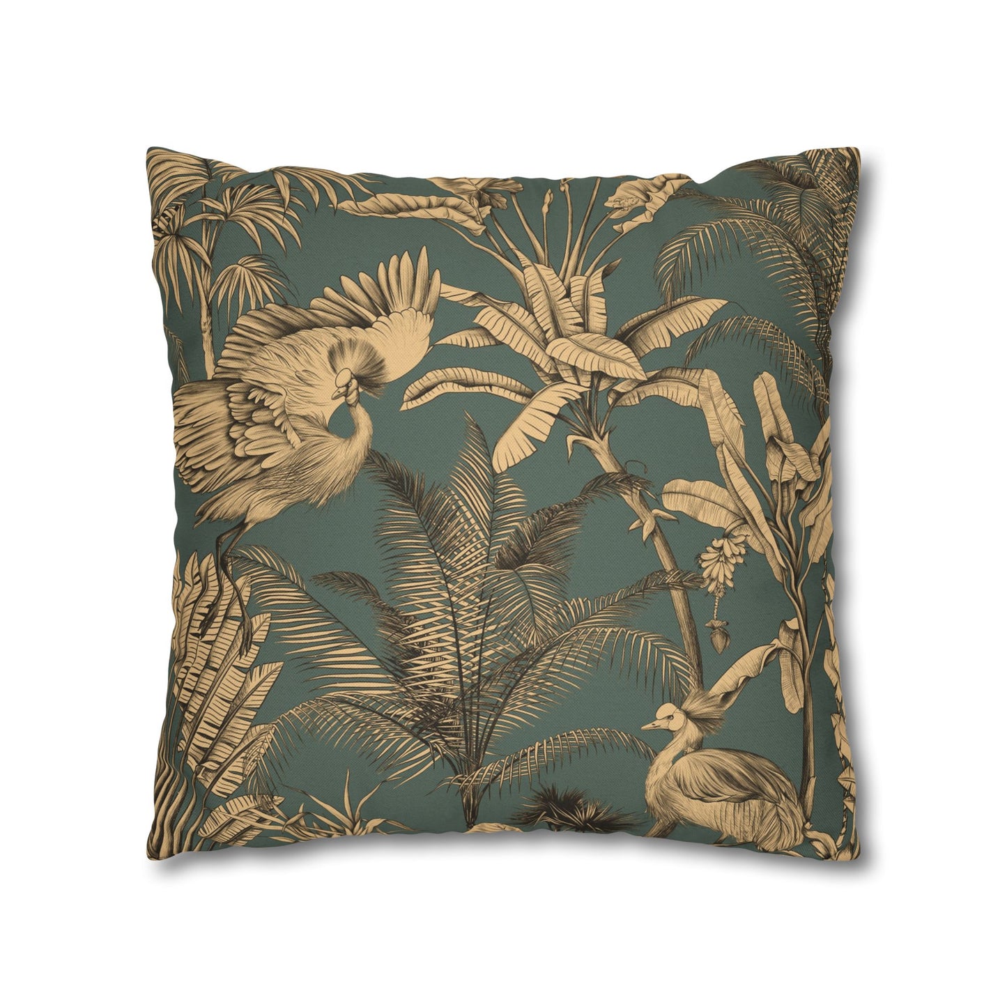 Orange Floral Decorative Pillowcase - Tropical Lily Print Square Cushion Cover