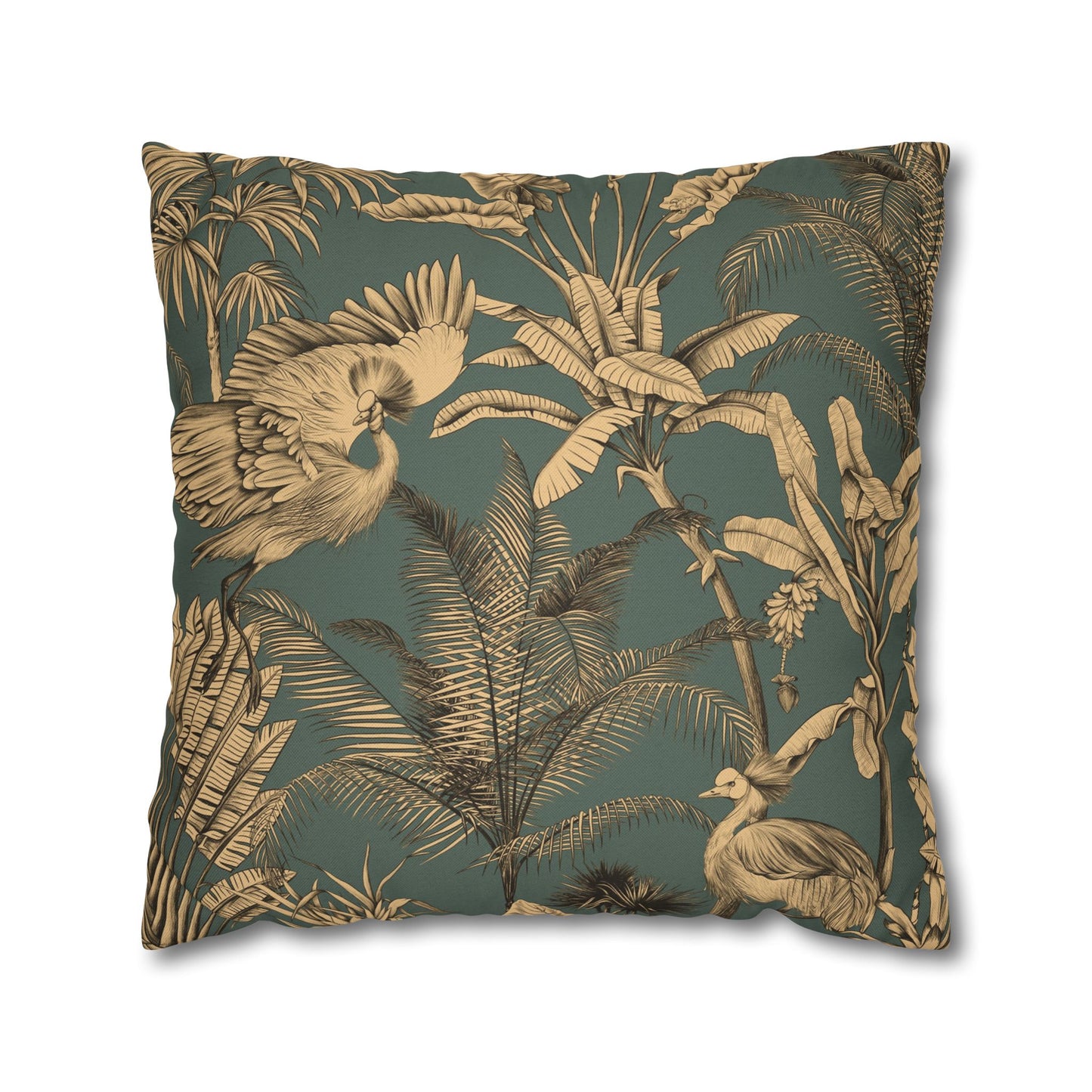 Orange Floral Decorative Pillowcase - Tropical Lily Print Square Cushion Cover