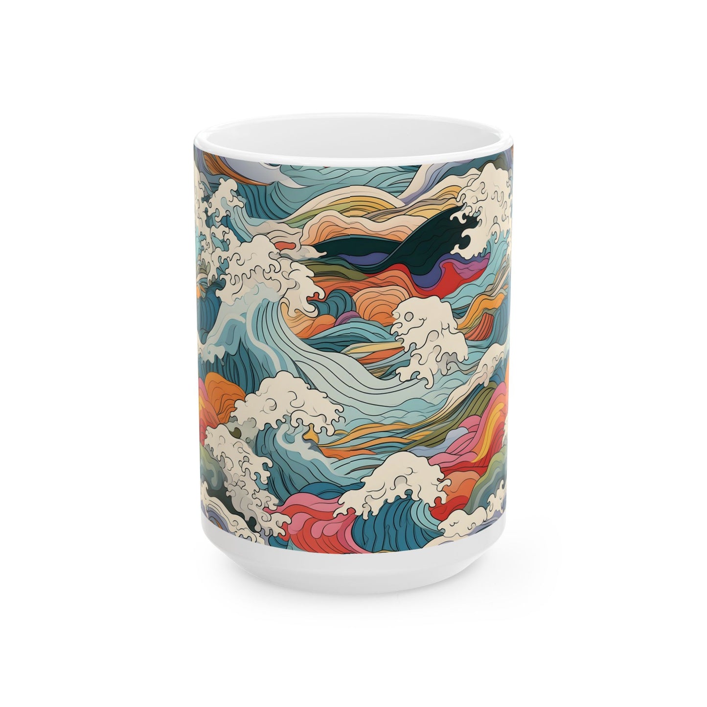 Ceramic Mug — Colorful Abstract Ocean Waves 11oz/15oz