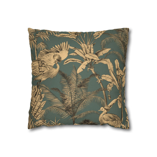 Orange Floral Decorative Pillowcase - Tropical Lily Print Square Cushion Cover