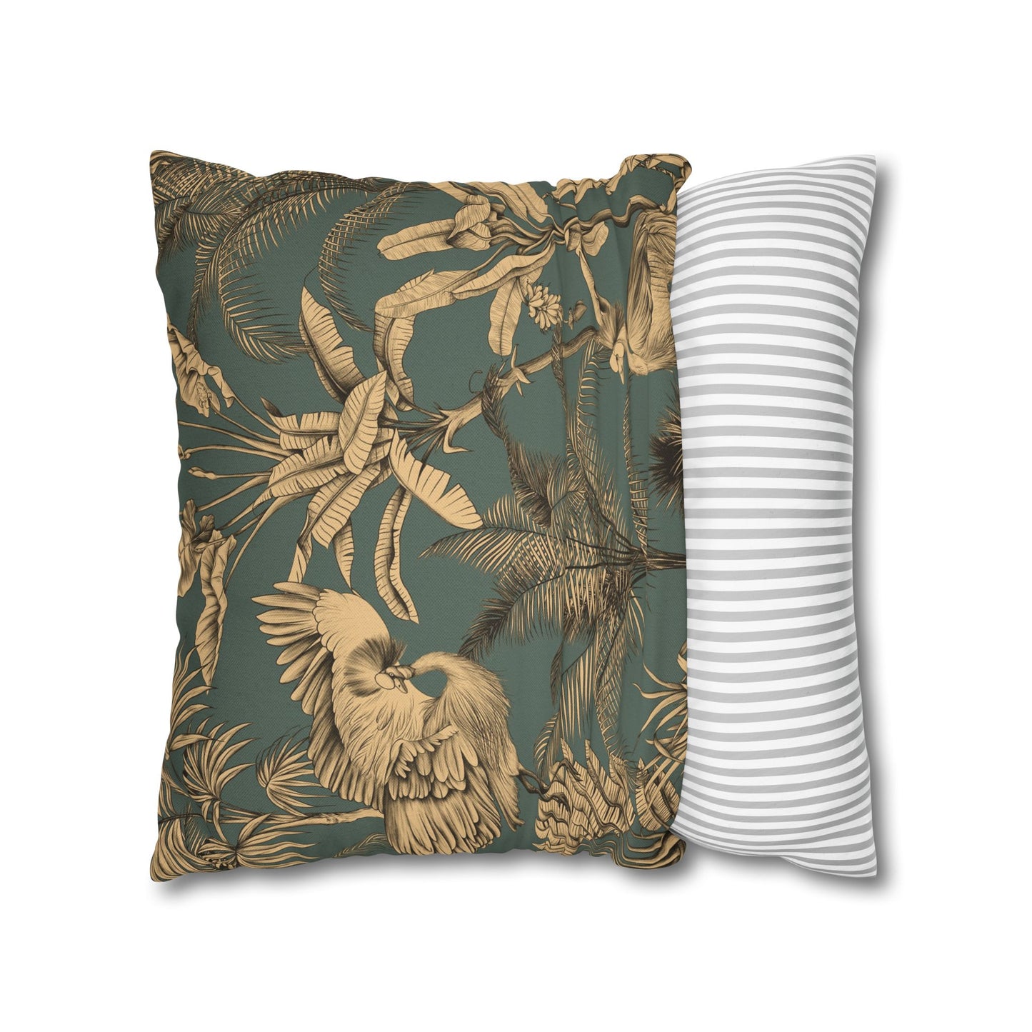 Orange Floral Decorative Pillowcase - Tropical Lily Print Square Cushion Cover