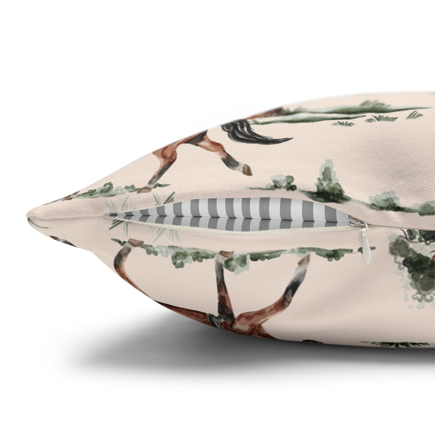 Equestrian Decorative Pillow Cover — Horse Riding Pattern