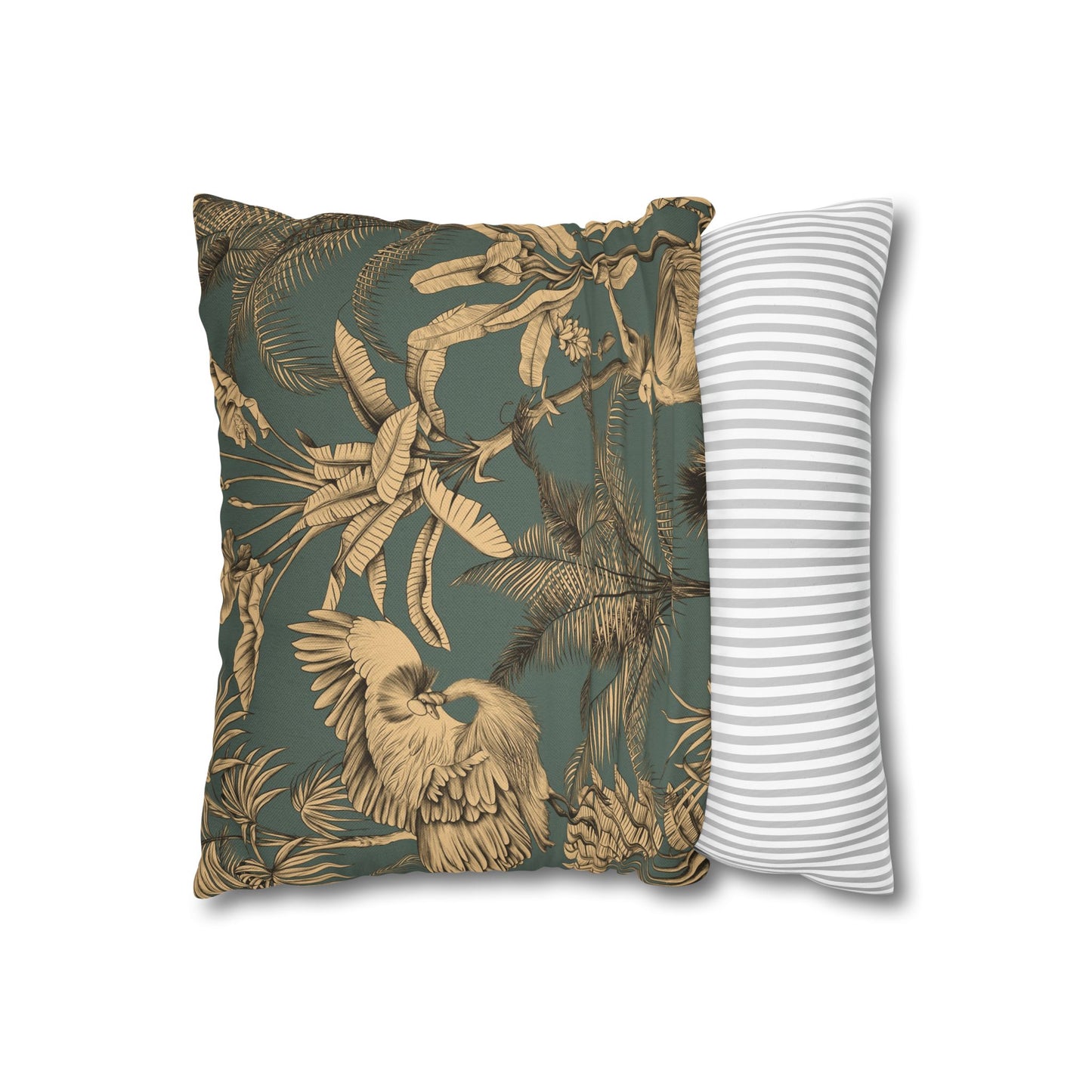 Orange Floral Decorative Pillowcase - Tropical Lily Print Square Cushion Cover