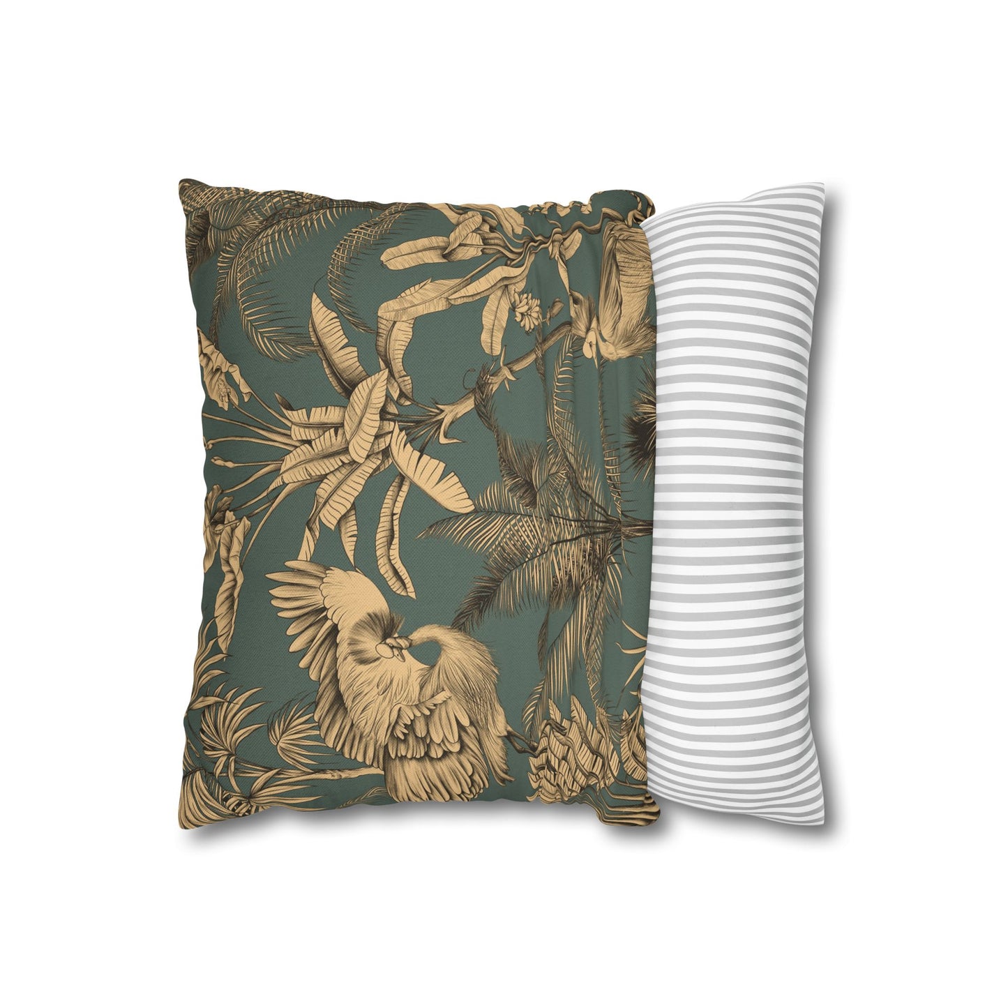 Orange Floral Decorative Pillowcase - Tropical Lily Print Square Cushion Cover