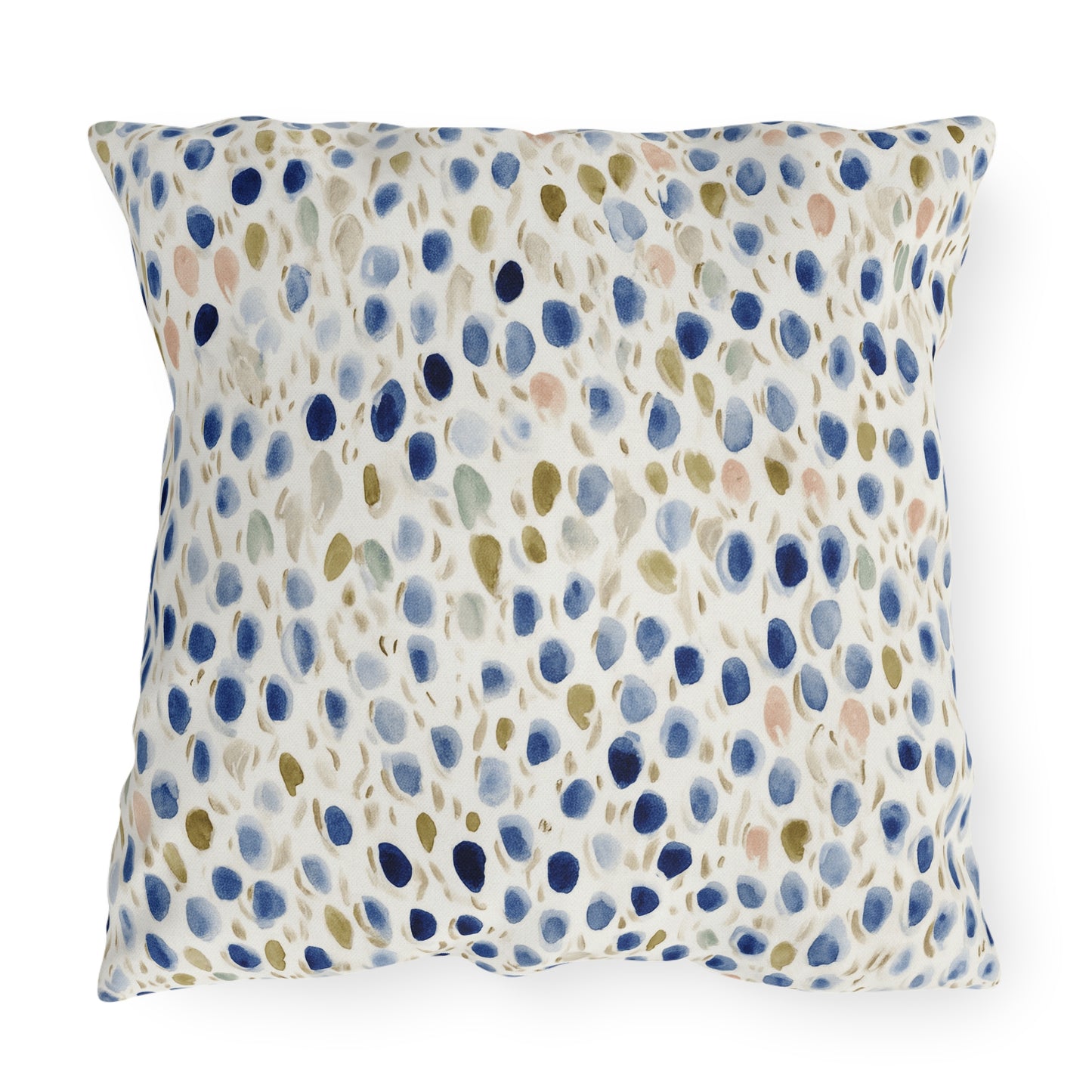 Blue Moroccan Tile Outdoor Pillow — Navy Geometric Patio Cushion