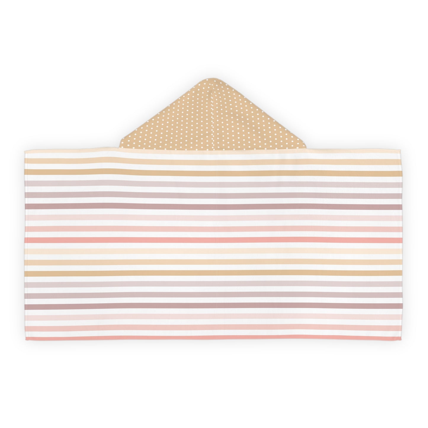 Youth Hooded Towel - Neutral Striped & Polka Dot Swim Cover-Up for Kids