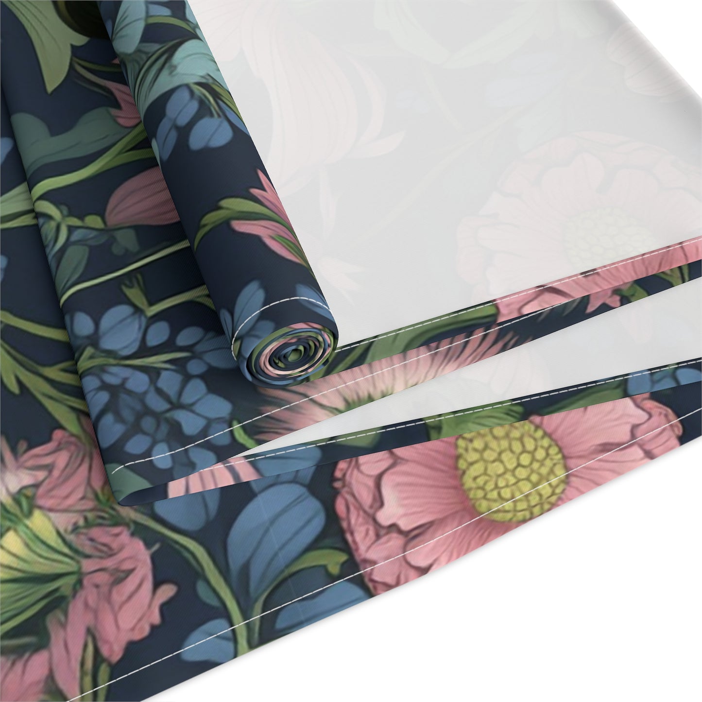 Floral Cotton-Poly Table Runner — Botanical Floral Table Runner