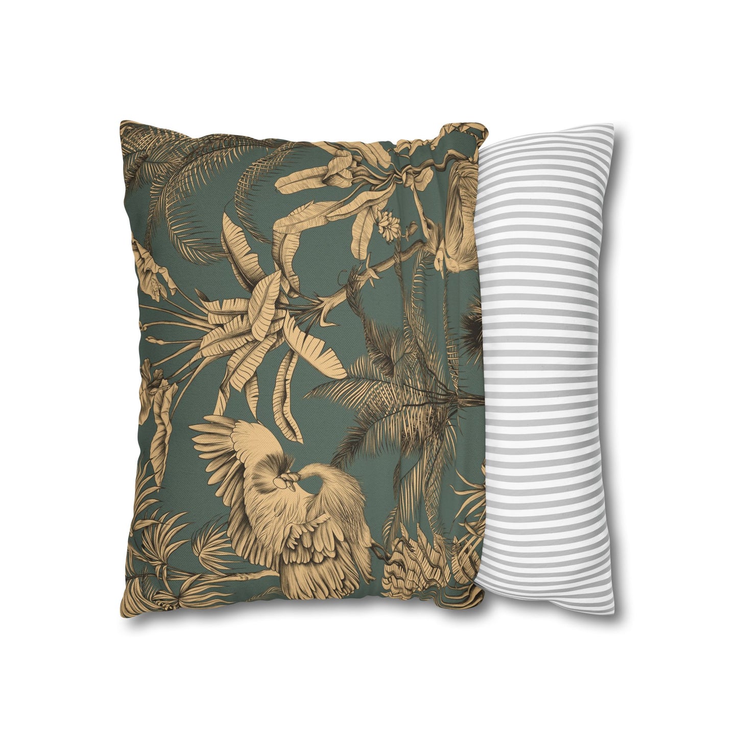 Orange Floral Decorative Pillowcase - Tropical Lily Print Square Cushion Cover