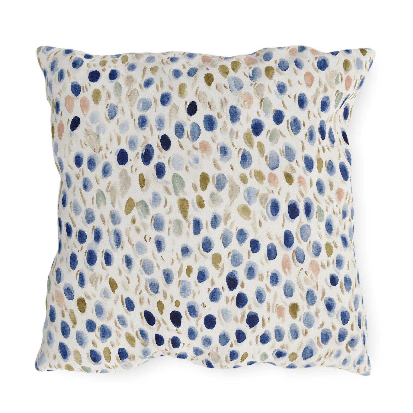 Blue Moroccan Tile Outdoor Pillow — Navy Geometric Patio Cushion