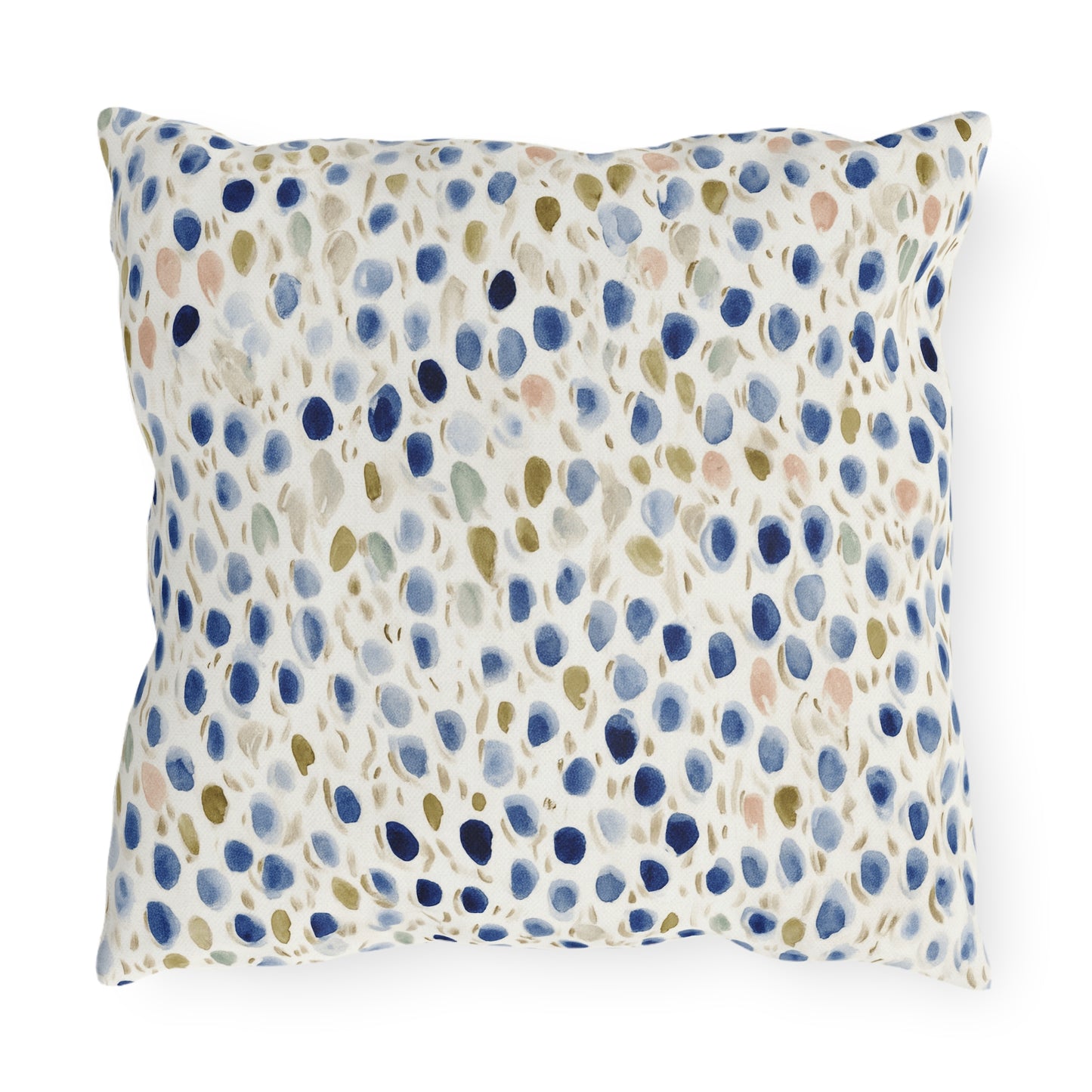 Blue Moroccan Tile Outdoor Pillow — Navy Geometric Patio Cushion