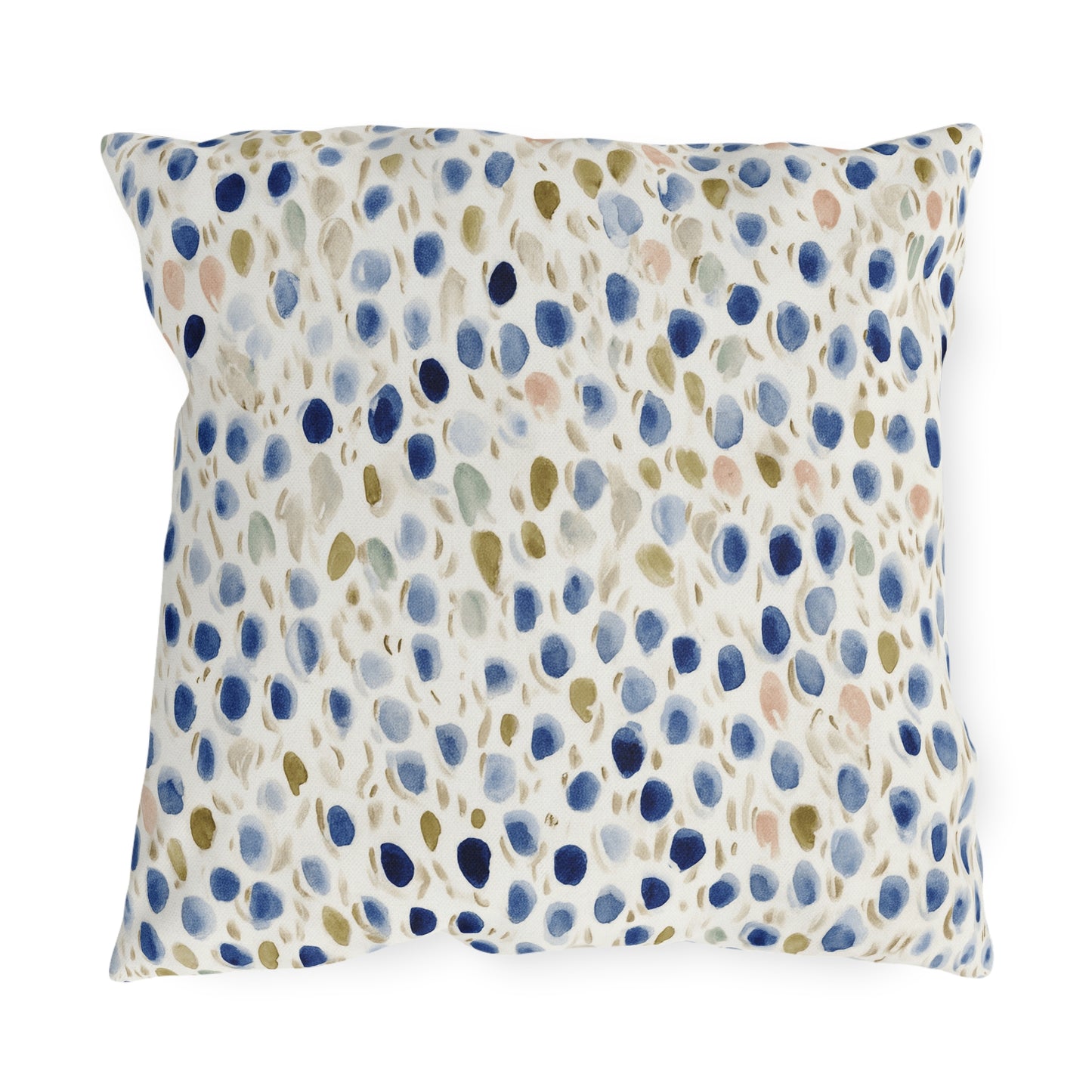 Blue Moroccan Tile Outdoor Pillow — Navy Geometric Patio Cushion