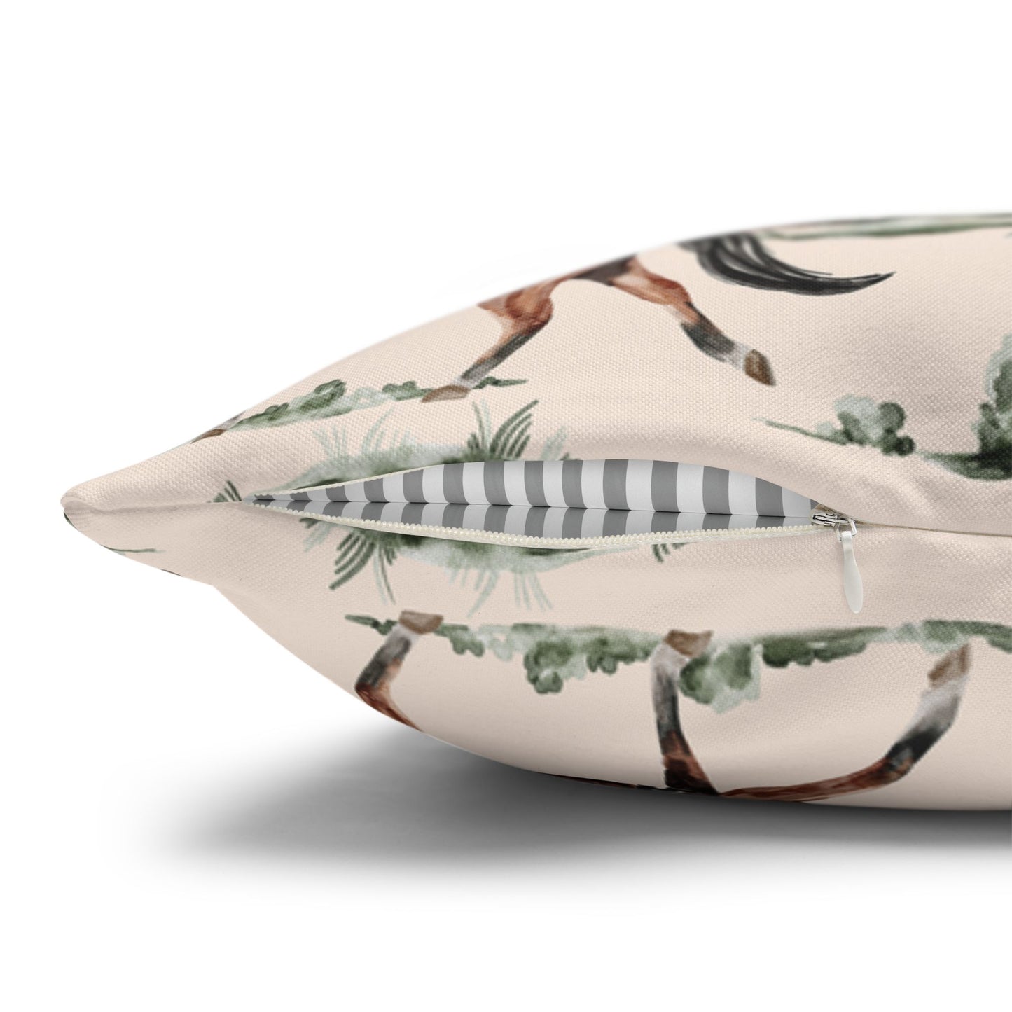 Equestrian Decorative Pillow Cover — Horse Riding Pattern