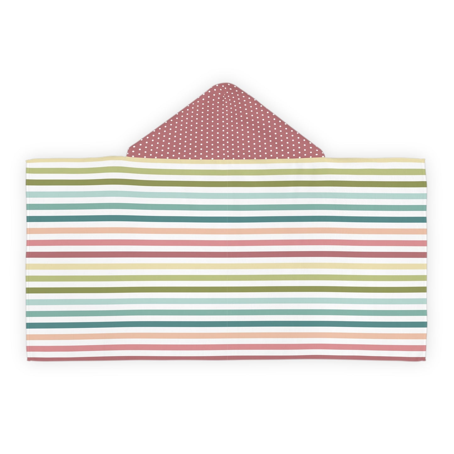 Turquoise Polka Dot Youth Hooded Towel — Striped Hood Beach & Pool Wrap for Kids