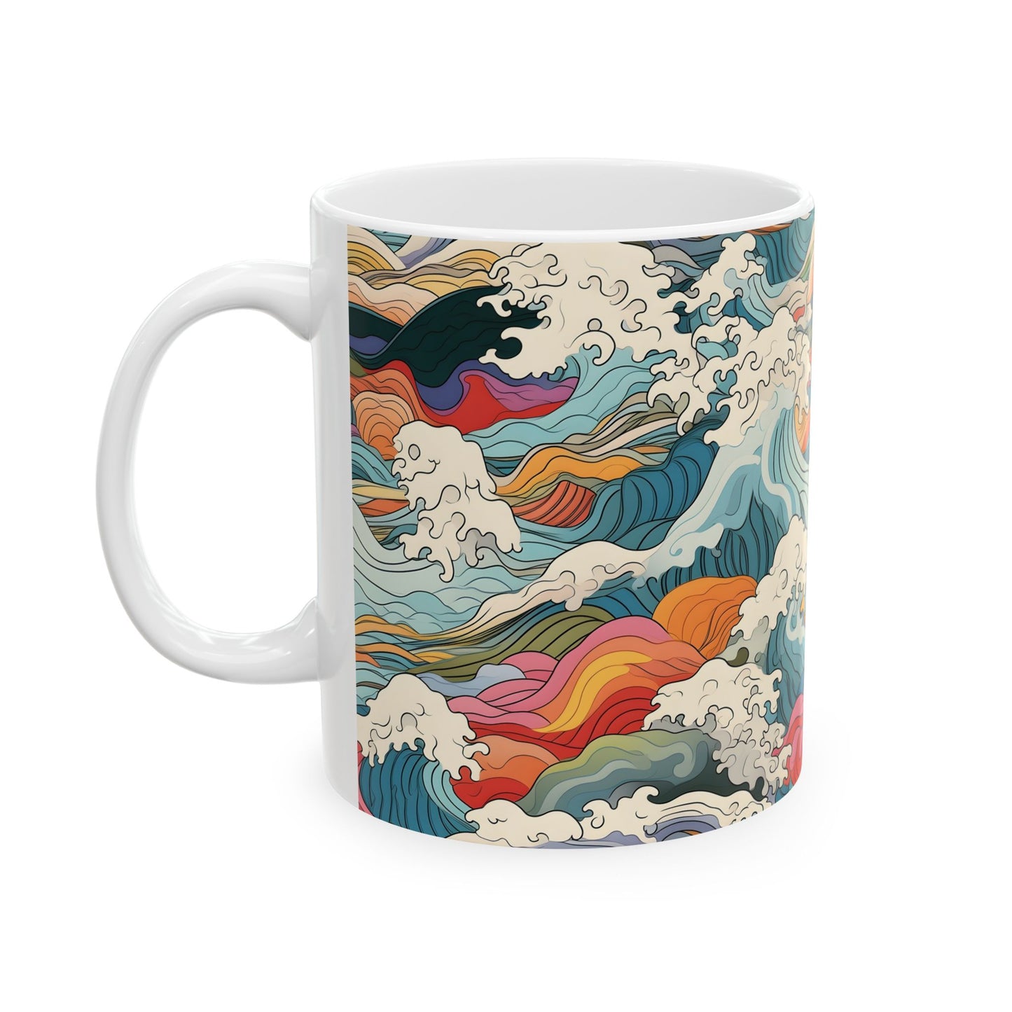 Ceramic Mug — Colorful Abstract Ocean Waves 11oz/15oz