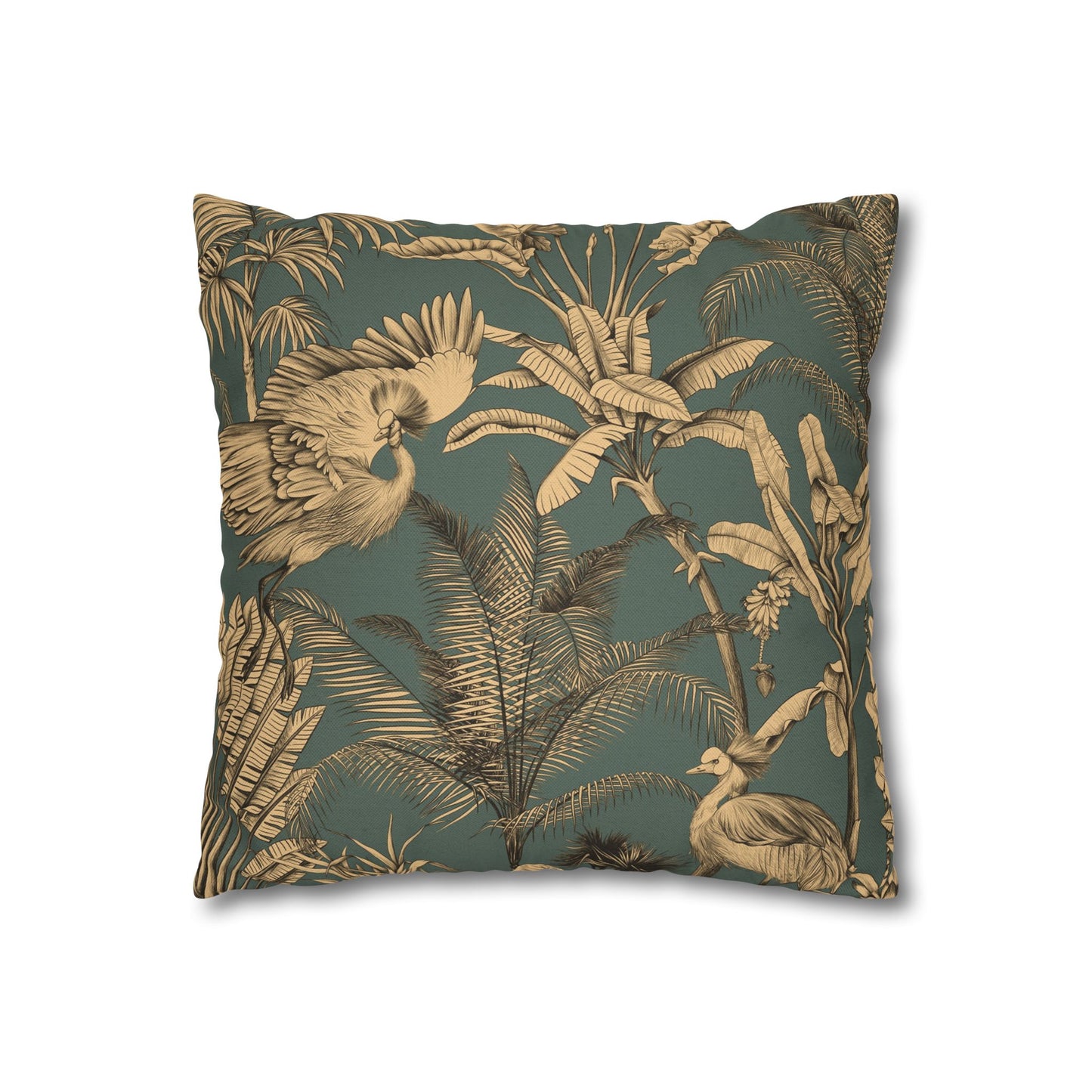 Orange Floral Decorative Pillowcase - Tropical Lily Print Square Cushion Cover