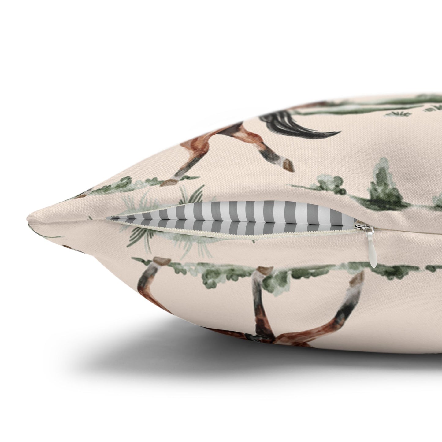 Equestrian Decorative Pillow Cover — Horse Riding Pattern