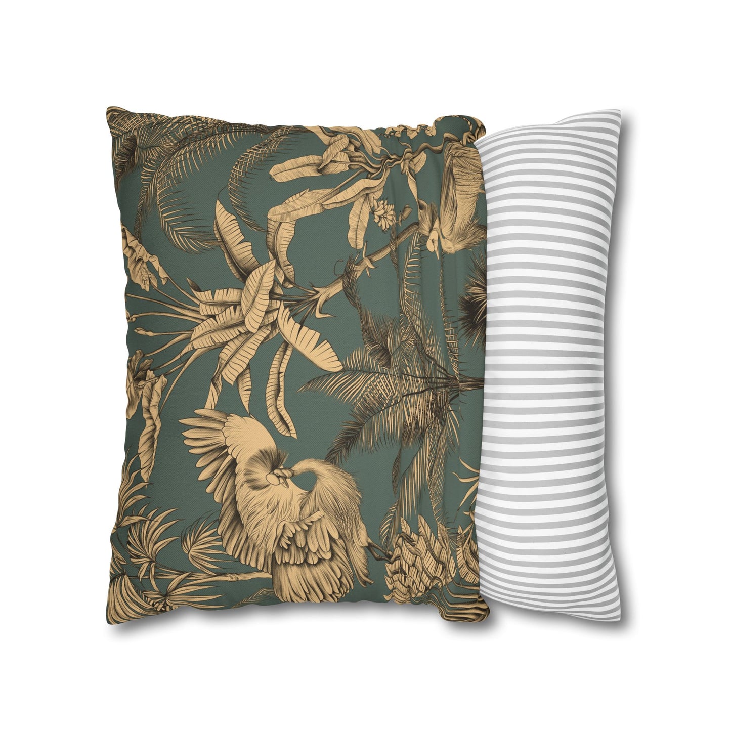 Orange Floral Decorative Pillowcase - Tropical Lily Print Square Cushion Cover