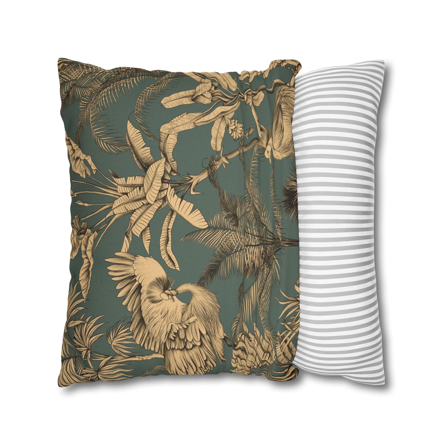 Orange Floral Decorative Pillowcase - Tropical Lily Print Square Cushion Cover