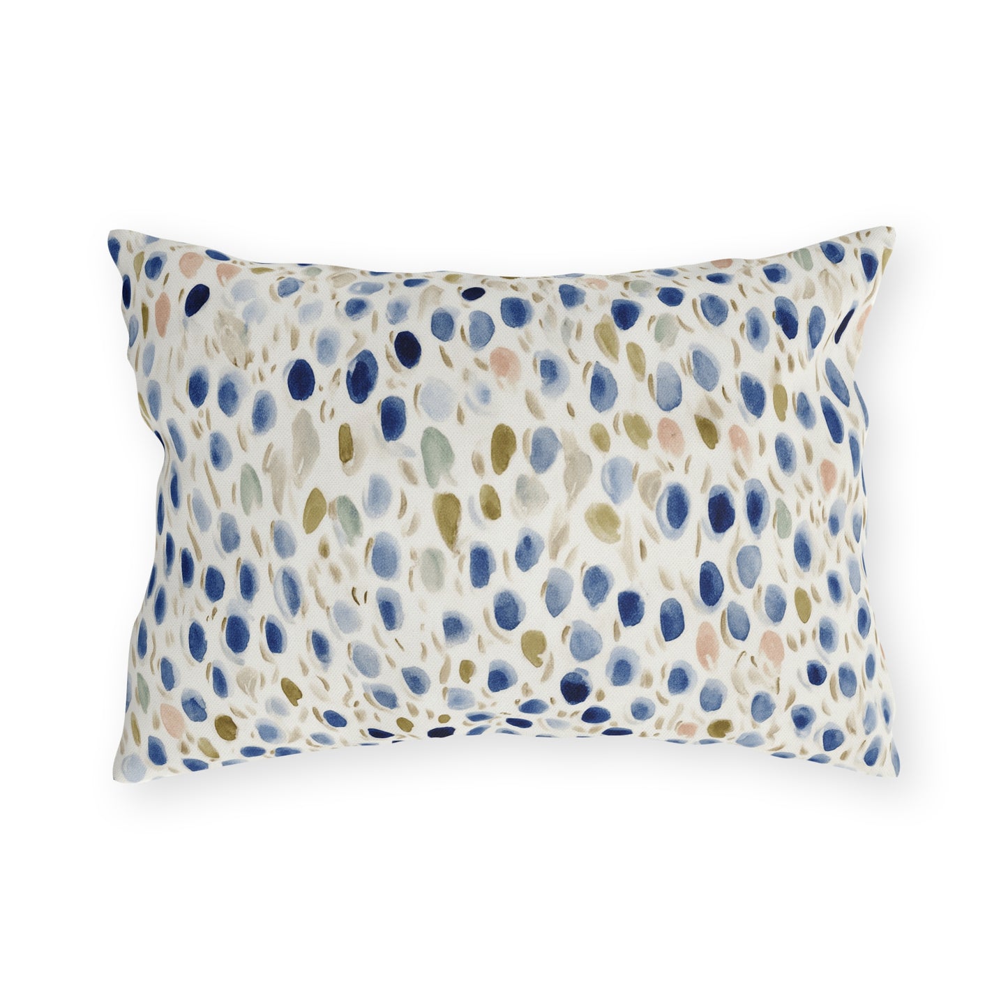 Blue Moroccan Tile Outdoor Pillow — Navy Geometric Patio Cushion