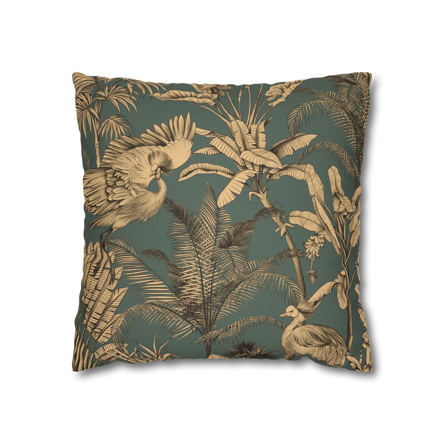 Orange Floral Decorative Pillowcase - Tropical Lily Print Square Cushion Cover