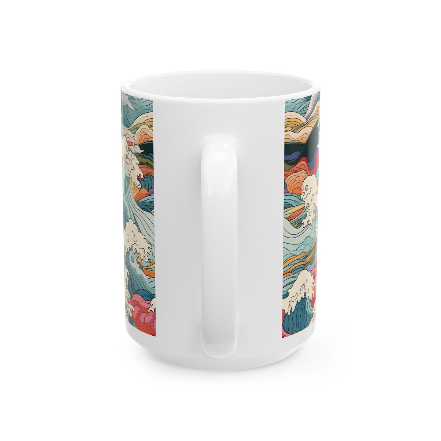 Ceramic Mug — Colorful Abstract Ocean Waves 11oz/15oz