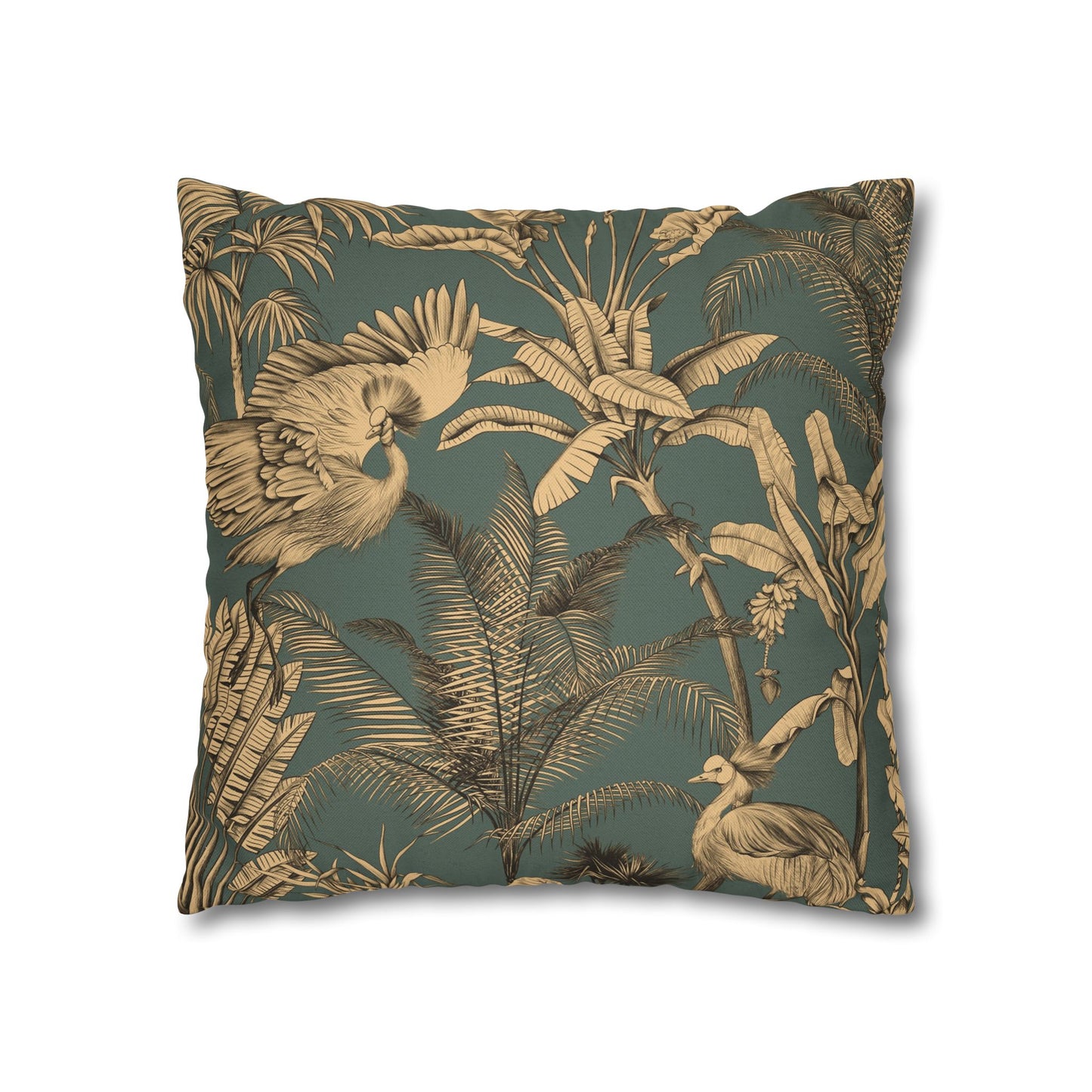 Orange Floral Decorative Pillowcase - Tropical Lily Print Square Cushion Cover