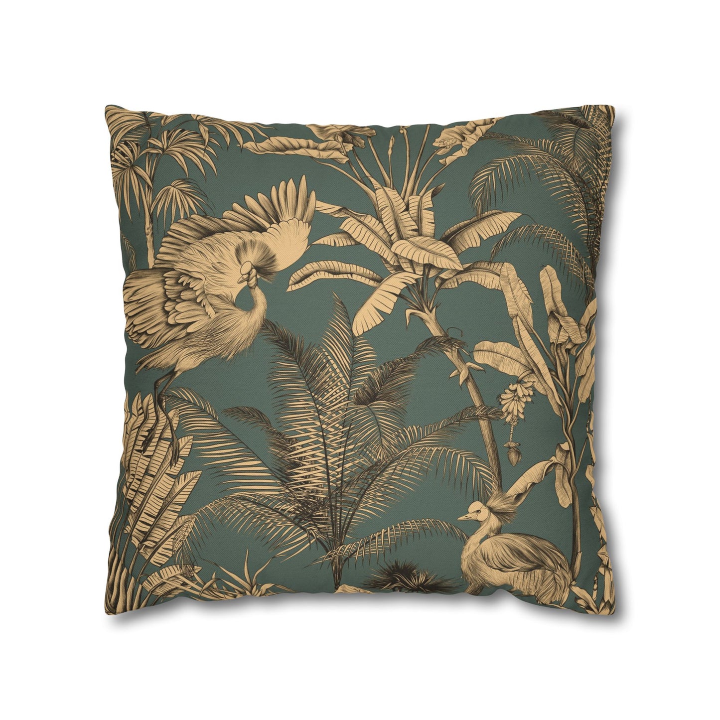 Orange Floral Decorative Pillowcase - Tropical Lily Print Square Cushion Cover
