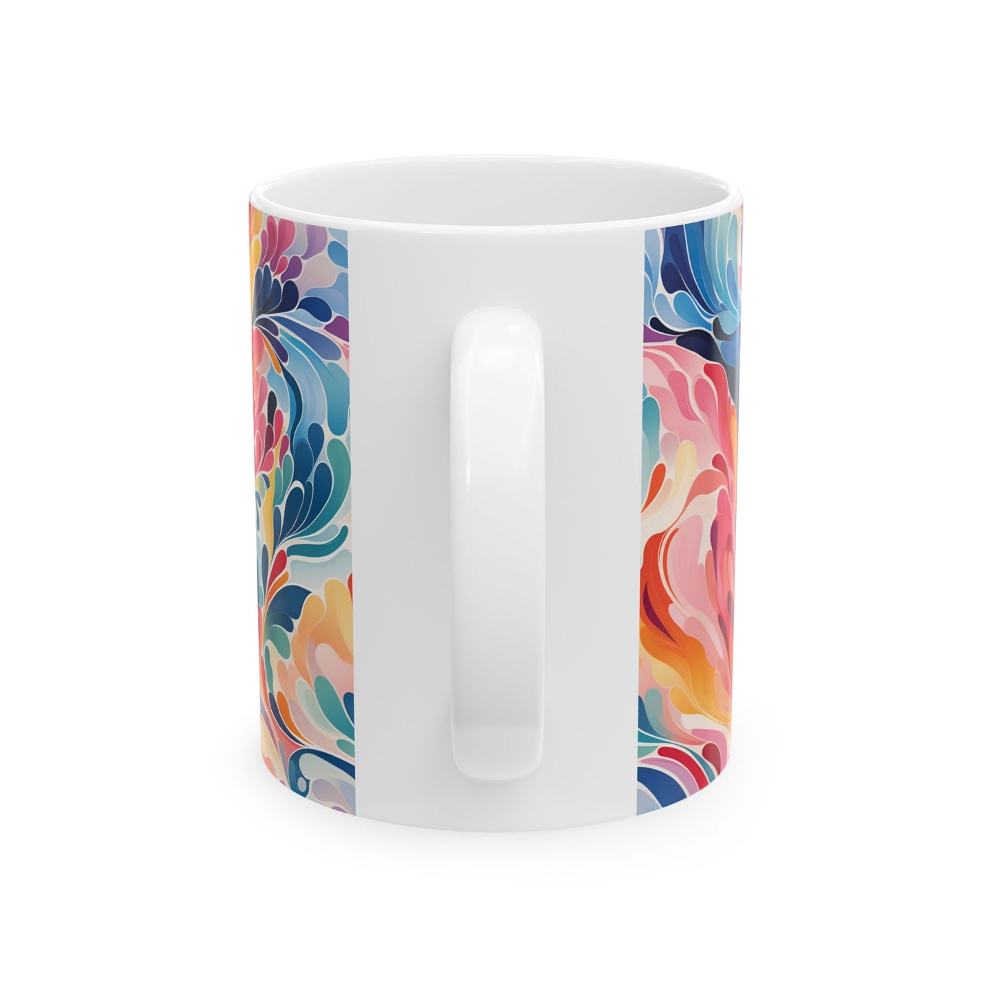 Colorful Abstract Swirl Ceramic Mug — Vibrant 11oz & 15oz Coffee Cup
