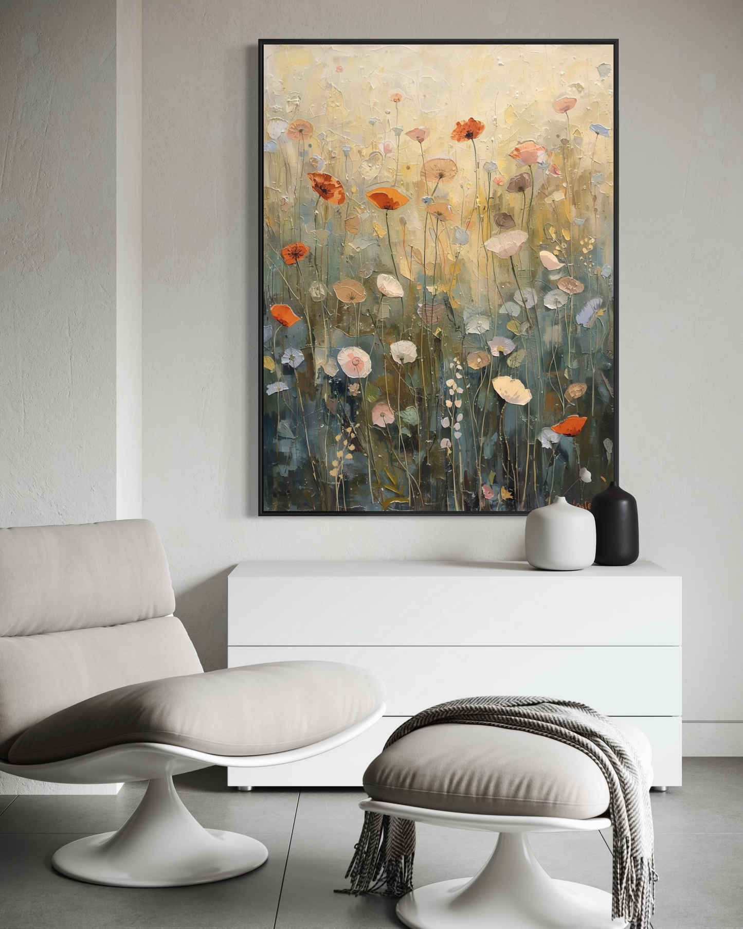 Wildflower Meadow Framed Fine Art Print | Premium Museum-Quality Print | Wood Frame