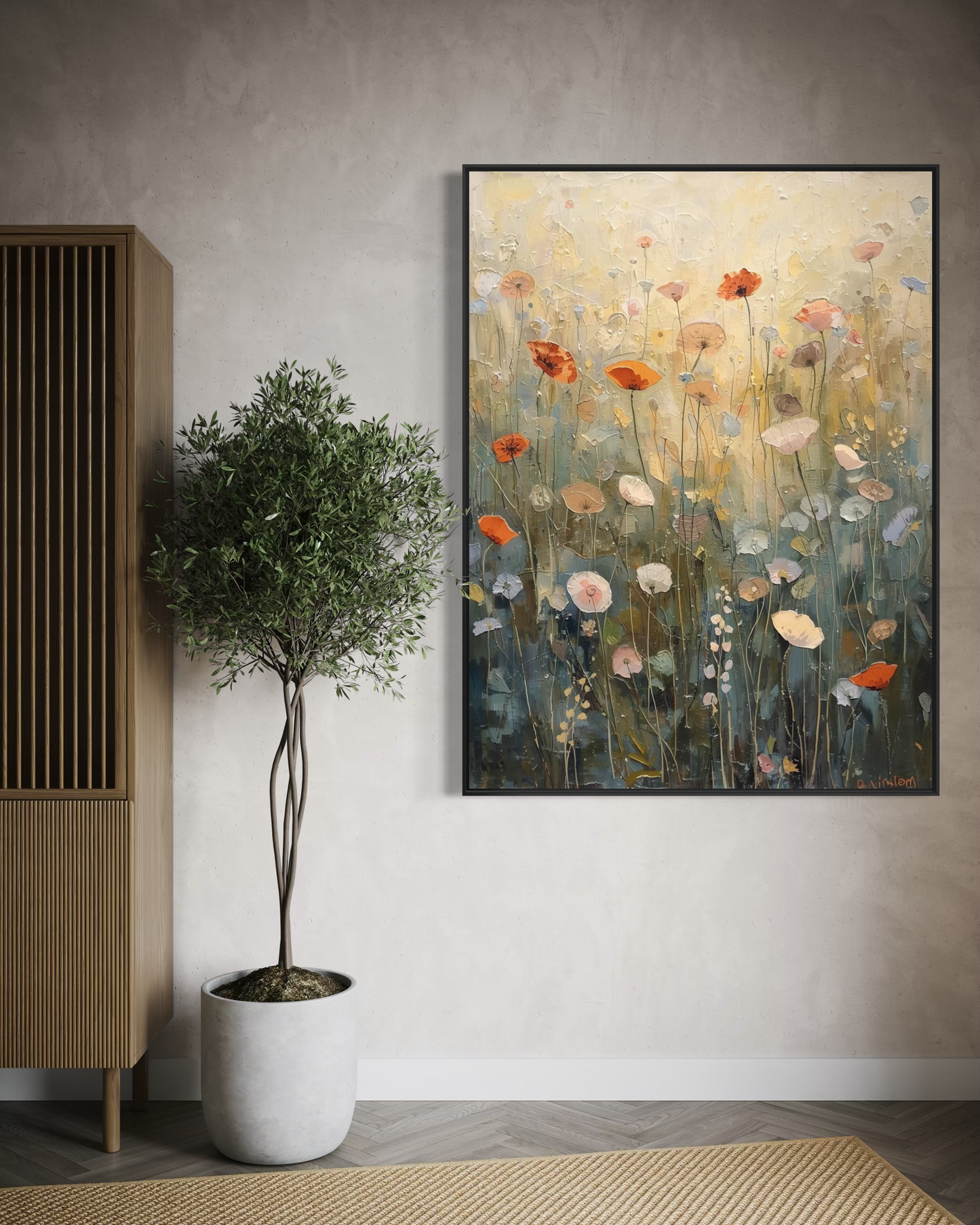 Wildflower Meadow Framed Fine Art Print | Premium Museum-Quality Print | Wood Frame