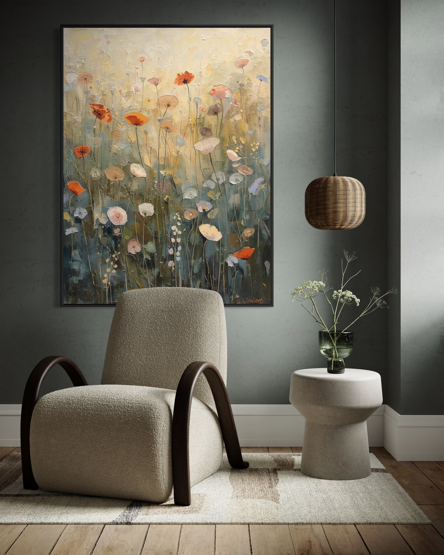 Wildflower Meadow Framed Fine Art Print | Premium Museum-Quality Print | Wood Frame