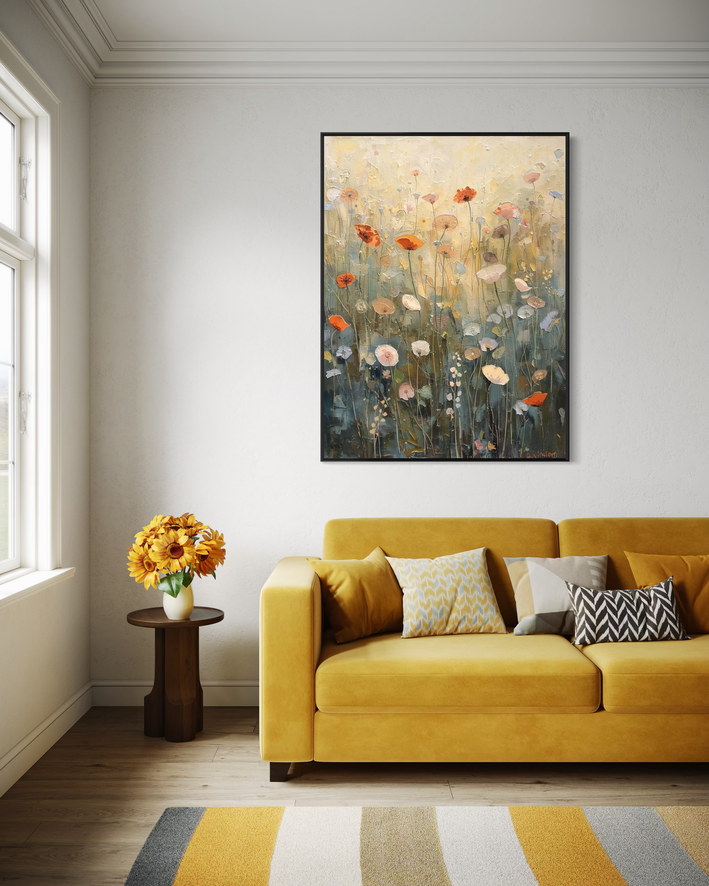 Wildflower Meadow Framed Fine Art Print | Premium Museum-Quality Print | Wood Frame