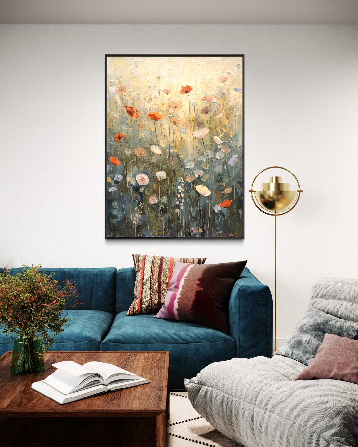 Wildflower Meadow Framed Fine Art Print | Premium Museum-Quality Print | Wood Frame