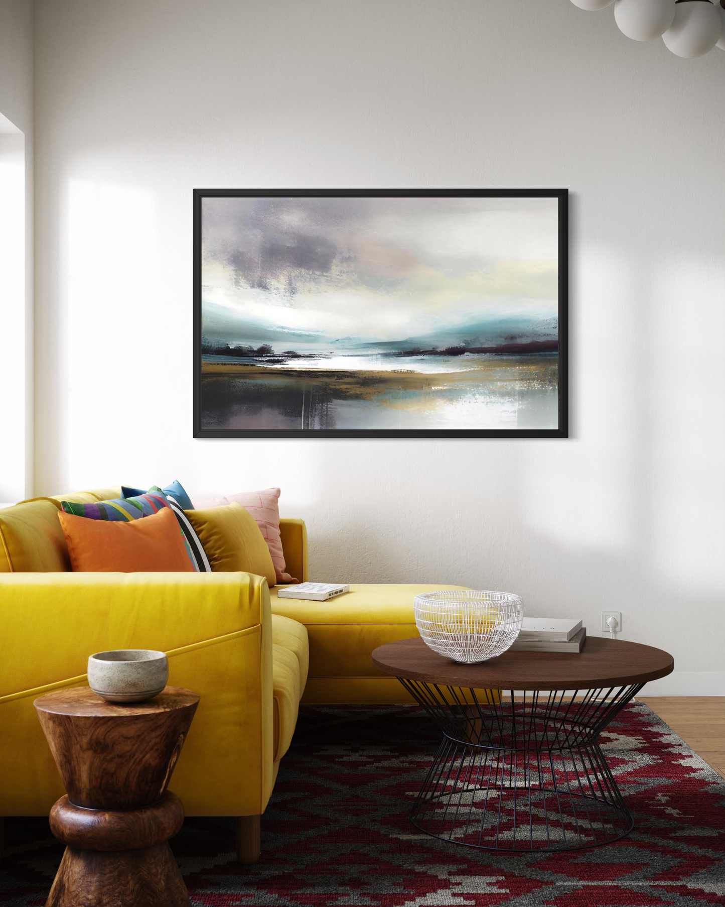 Quiet Shore – Framed Coastal Abstract Landscape Print