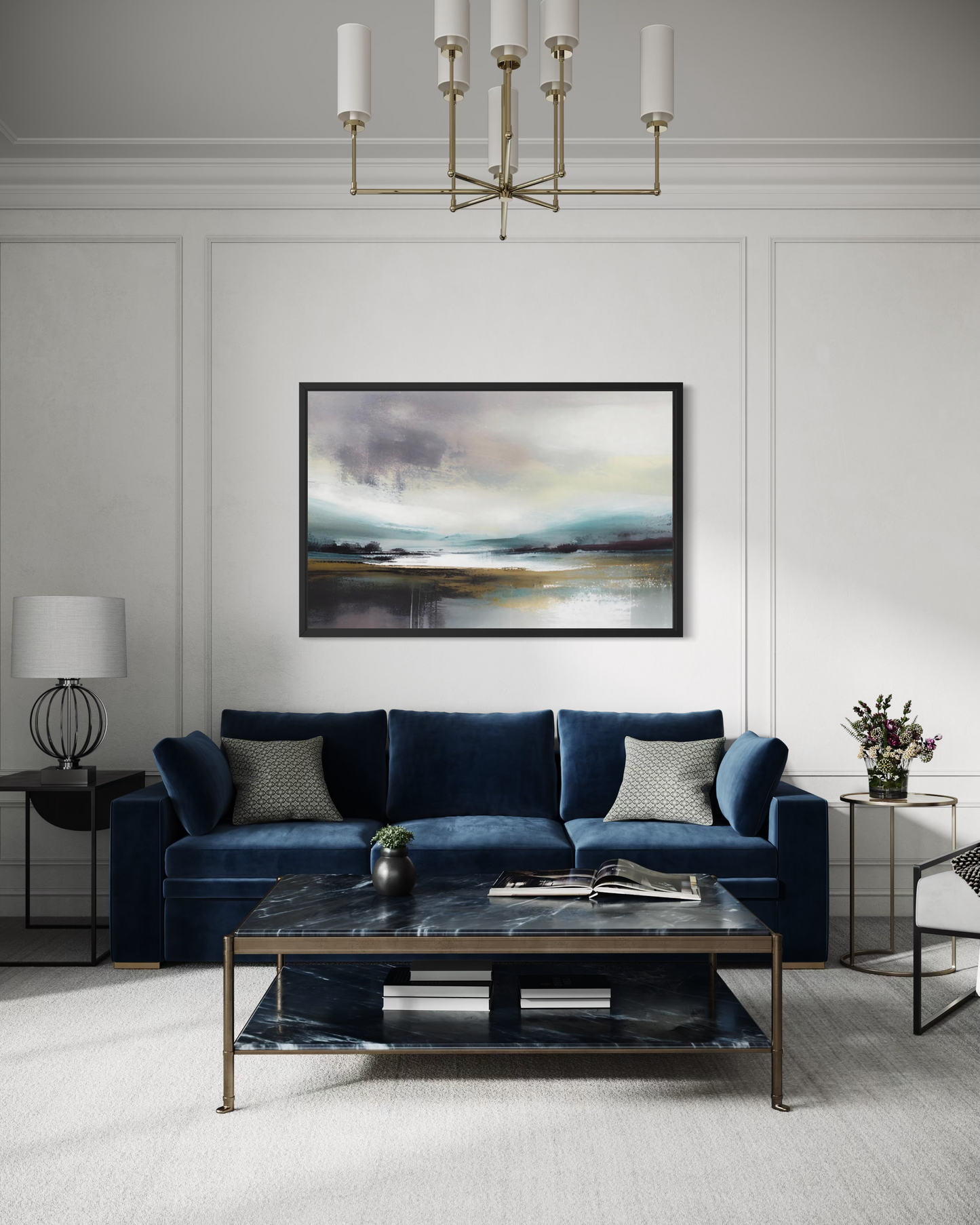 Quiet Shore – Framed Coastal Abstract Landscape Print