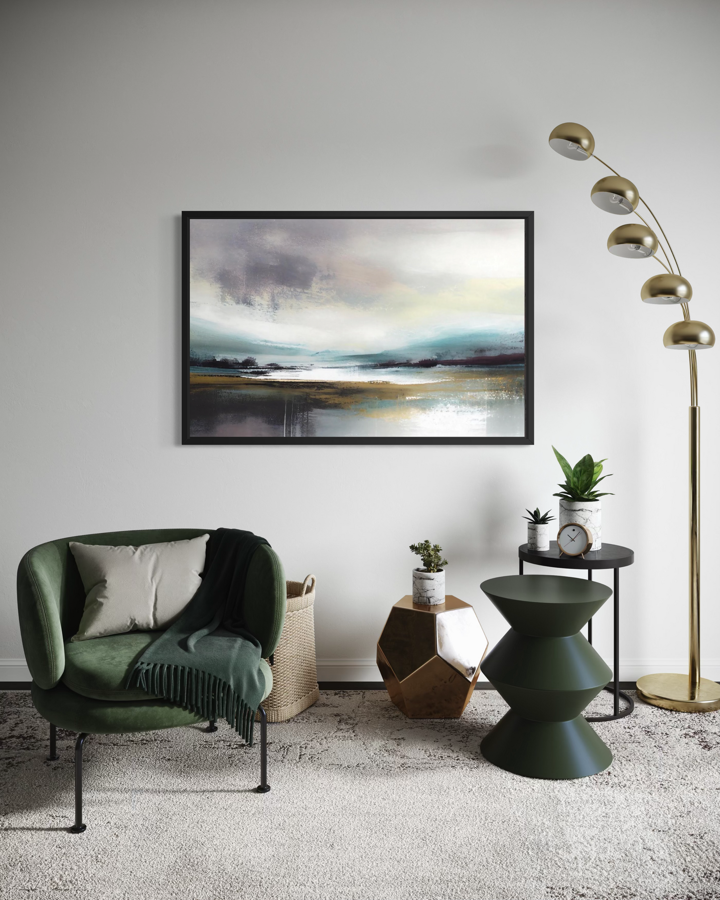 Quiet Shore – Framed Coastal Abstract Landscape Print