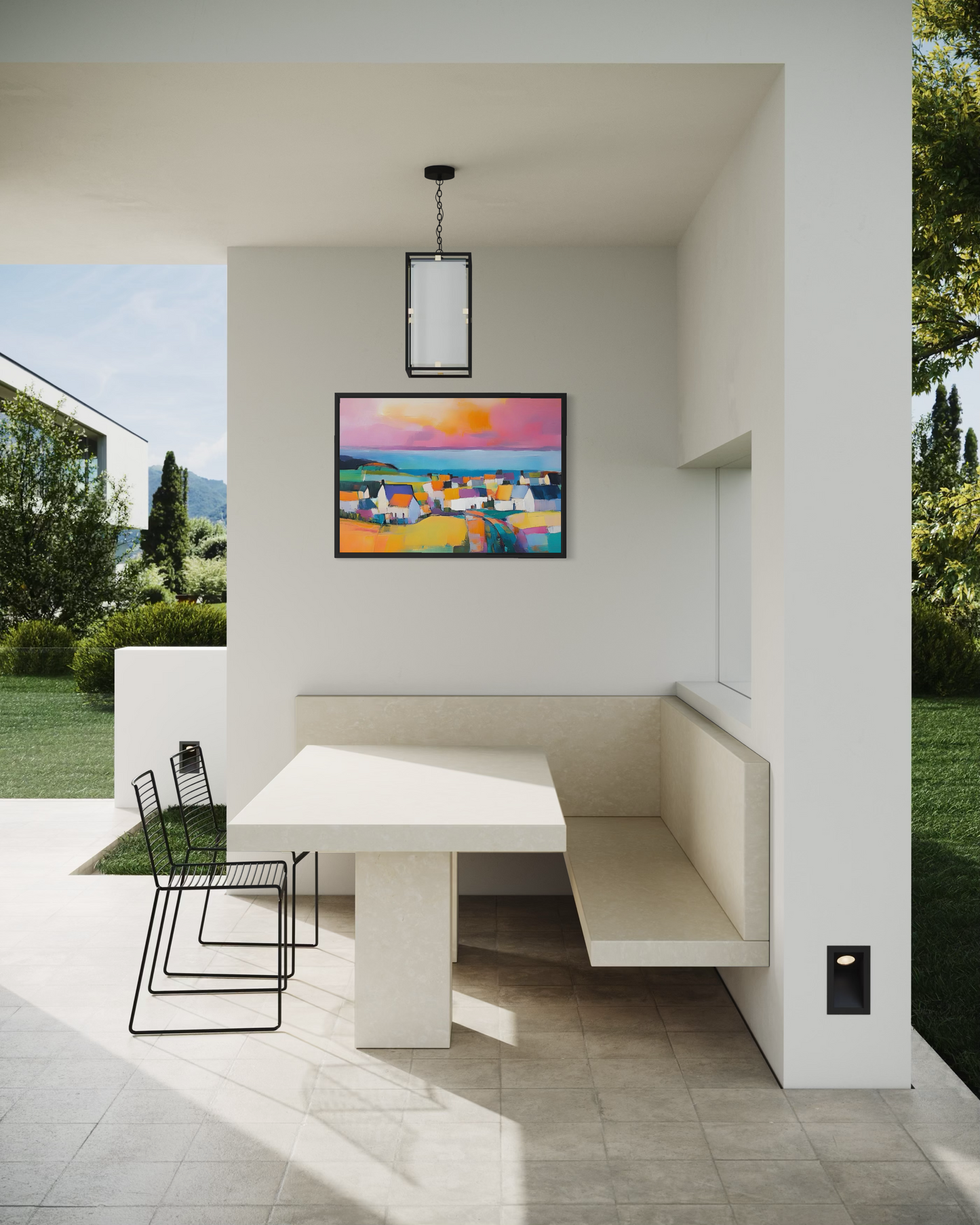 Where the Sea Meets the Town Fine Art Print | Premium Wood Frame